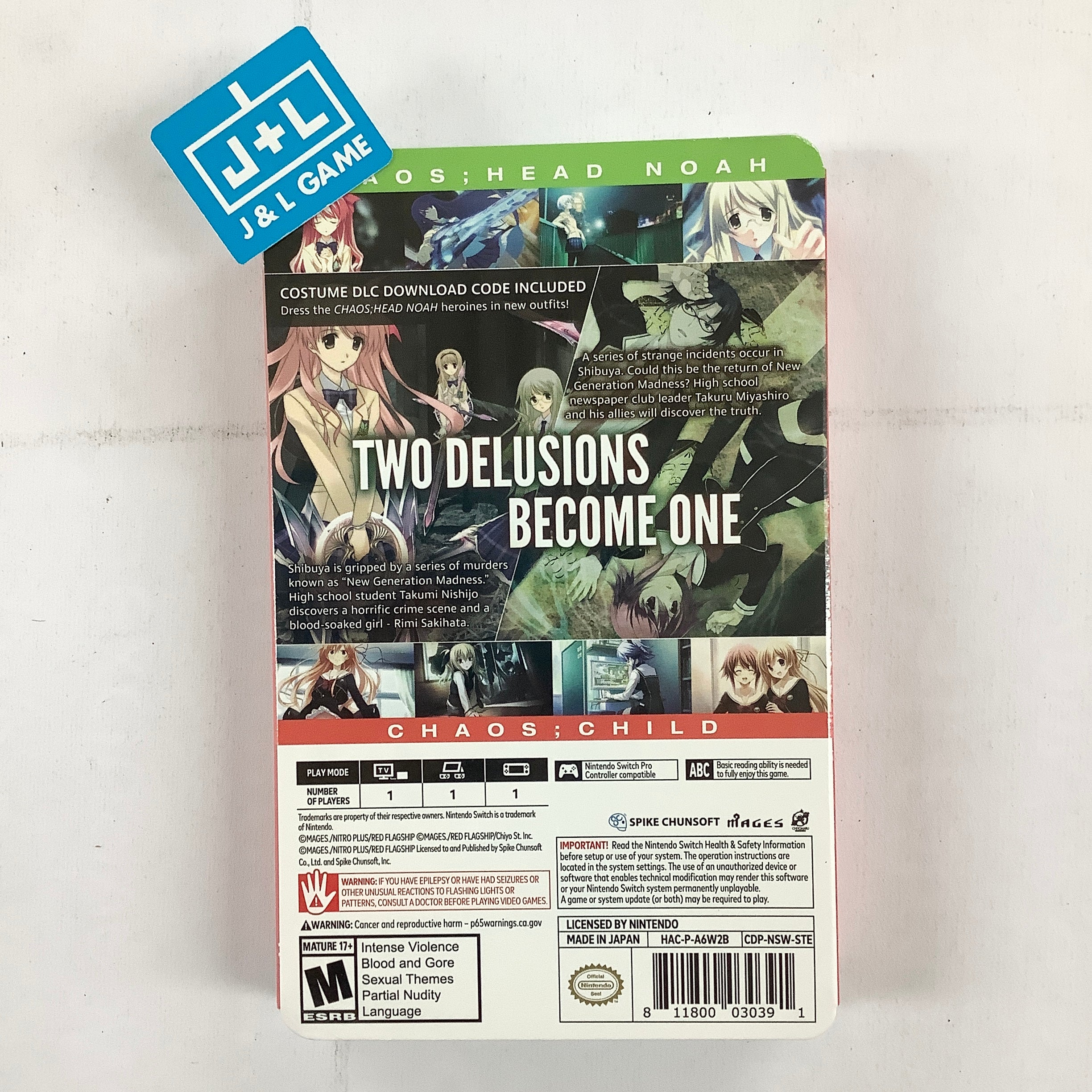 Chaos;Head Noah / Chaos;Child Double Pack (SteelBook Launch Edition) - (NSW) Nintendo Switch Video Games Spike Chunsoft   