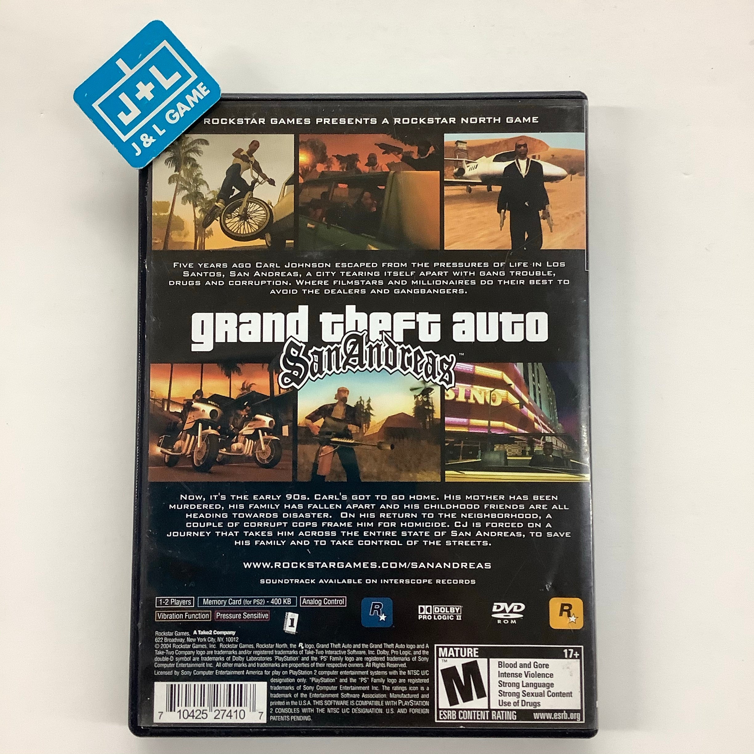 Grand Theft Auto: San Andreas - (PS2) PlayStation 2 [Pre-Owned] Video Games Rockstar Games   