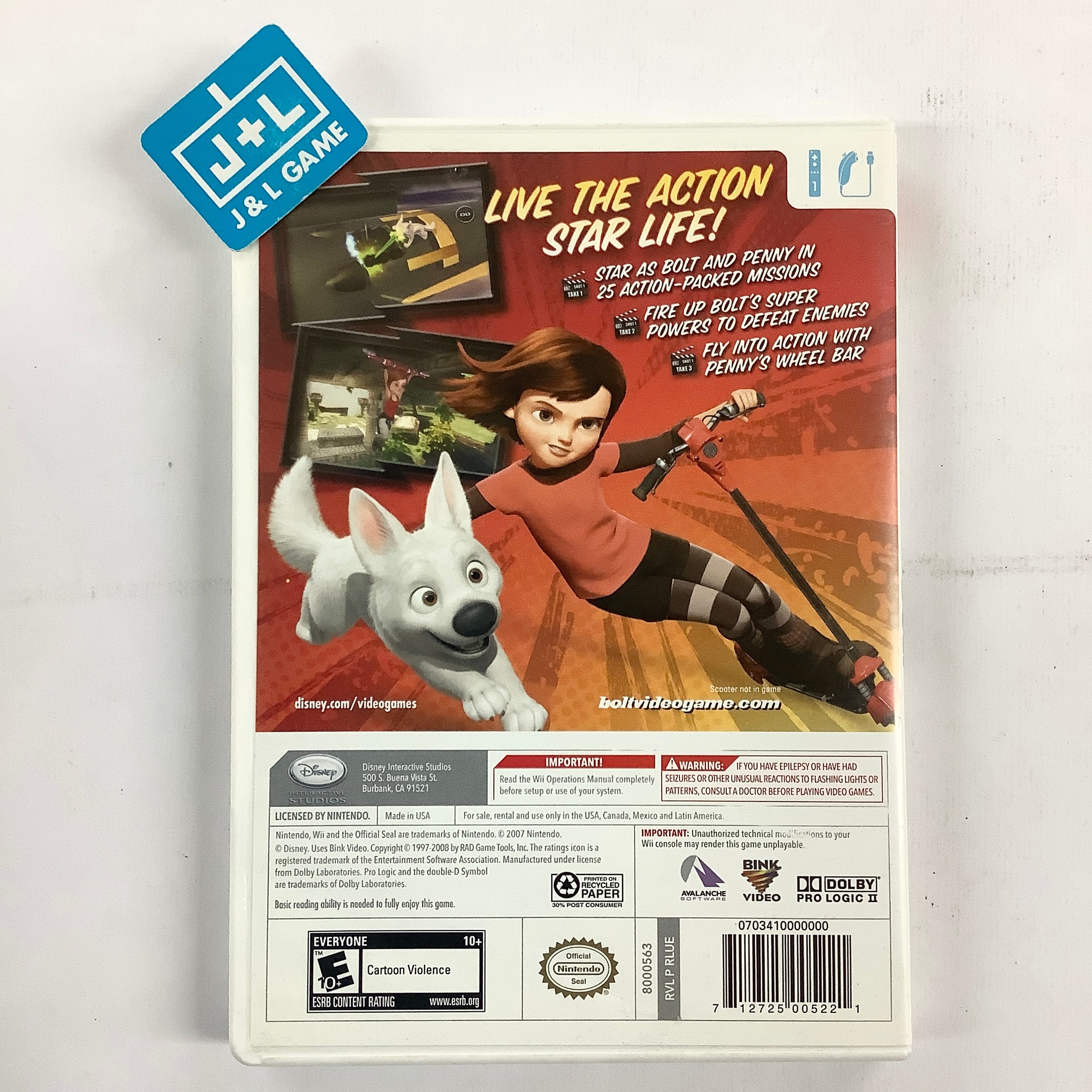 Bolt - Nintendo Wii [Pre-Owned] Video Games Disney Interactive Studios   