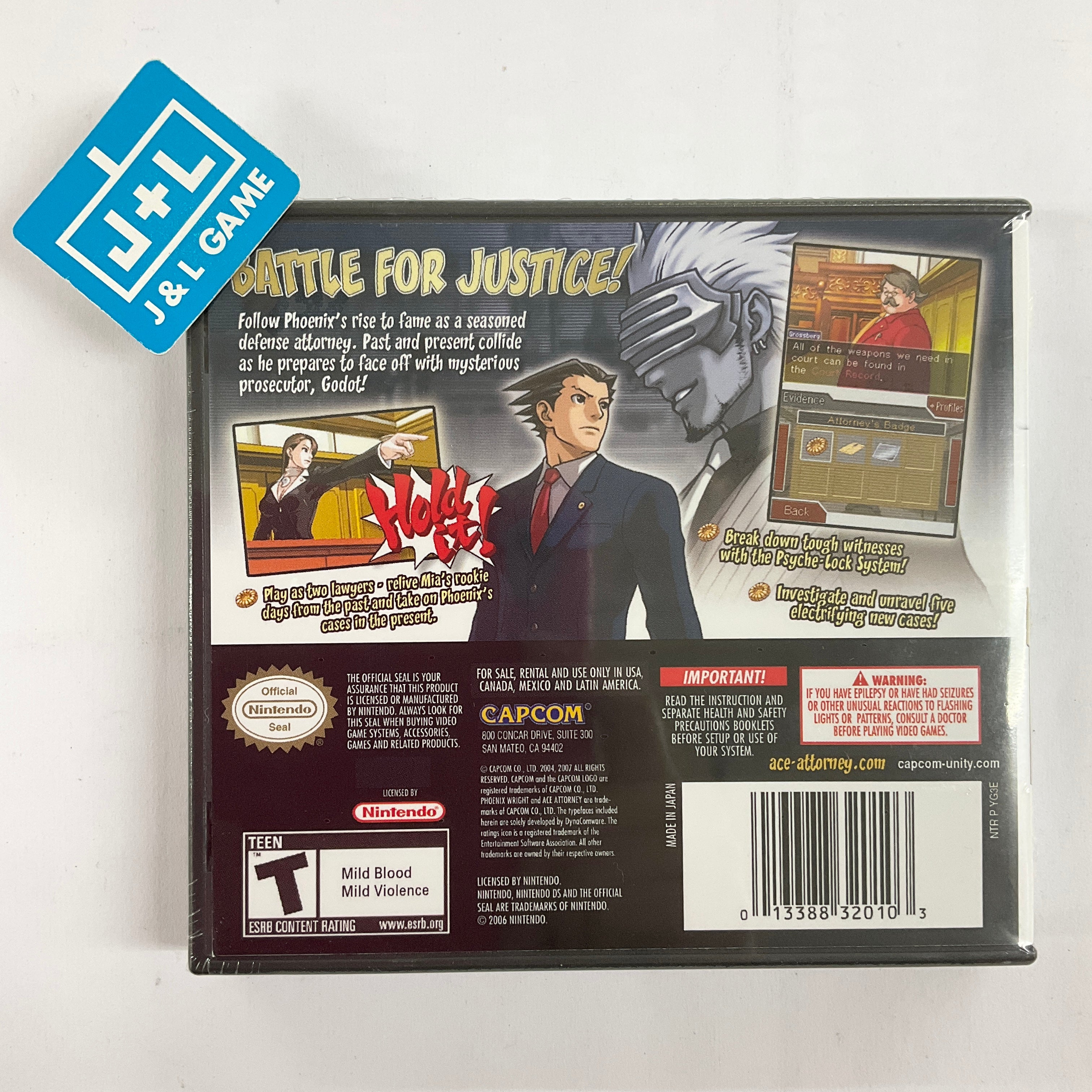 Phoenix Wright: Ace Attorney - Trials and Tribulations - (NDS) Nintendo DS Video Games Capcom   