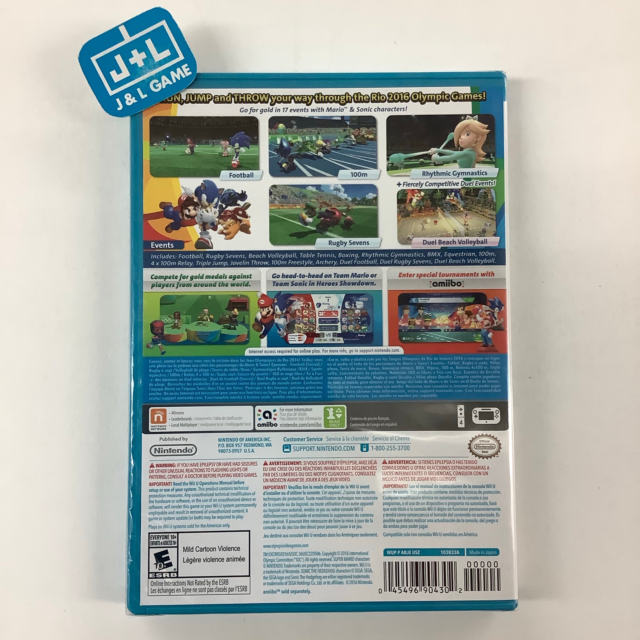 Mario & Sonic at the Rio 2016 Olympic Games - Nintendo Wii U Video Games Nintendo   