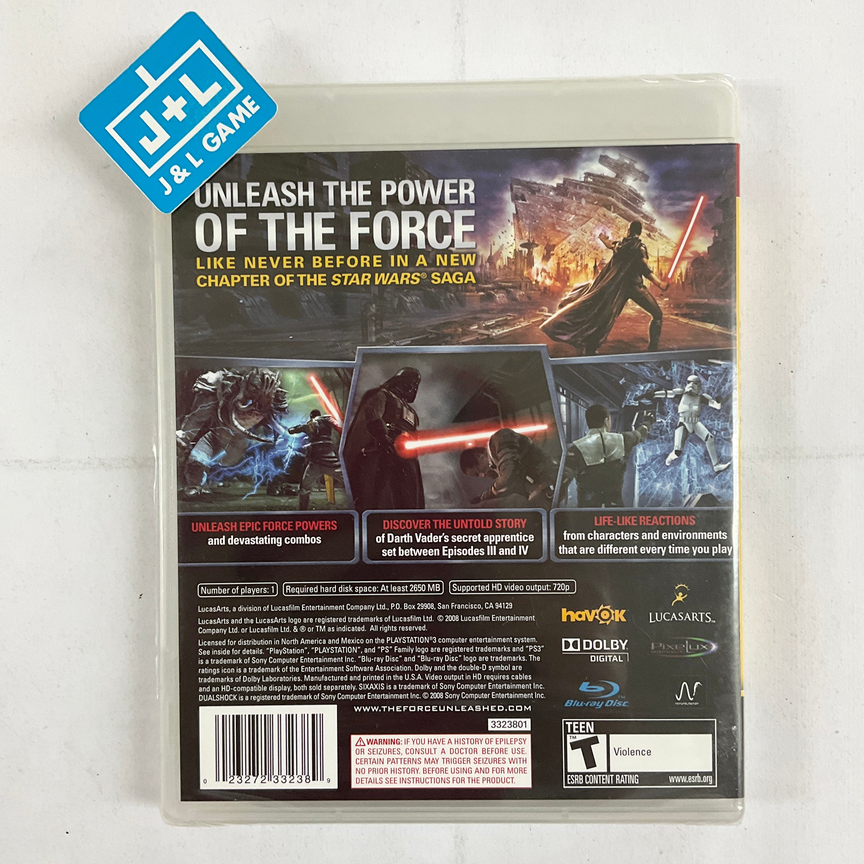 Star Wars: The Force Unleashed - (PS3) PlayStation 3 | J&L Game