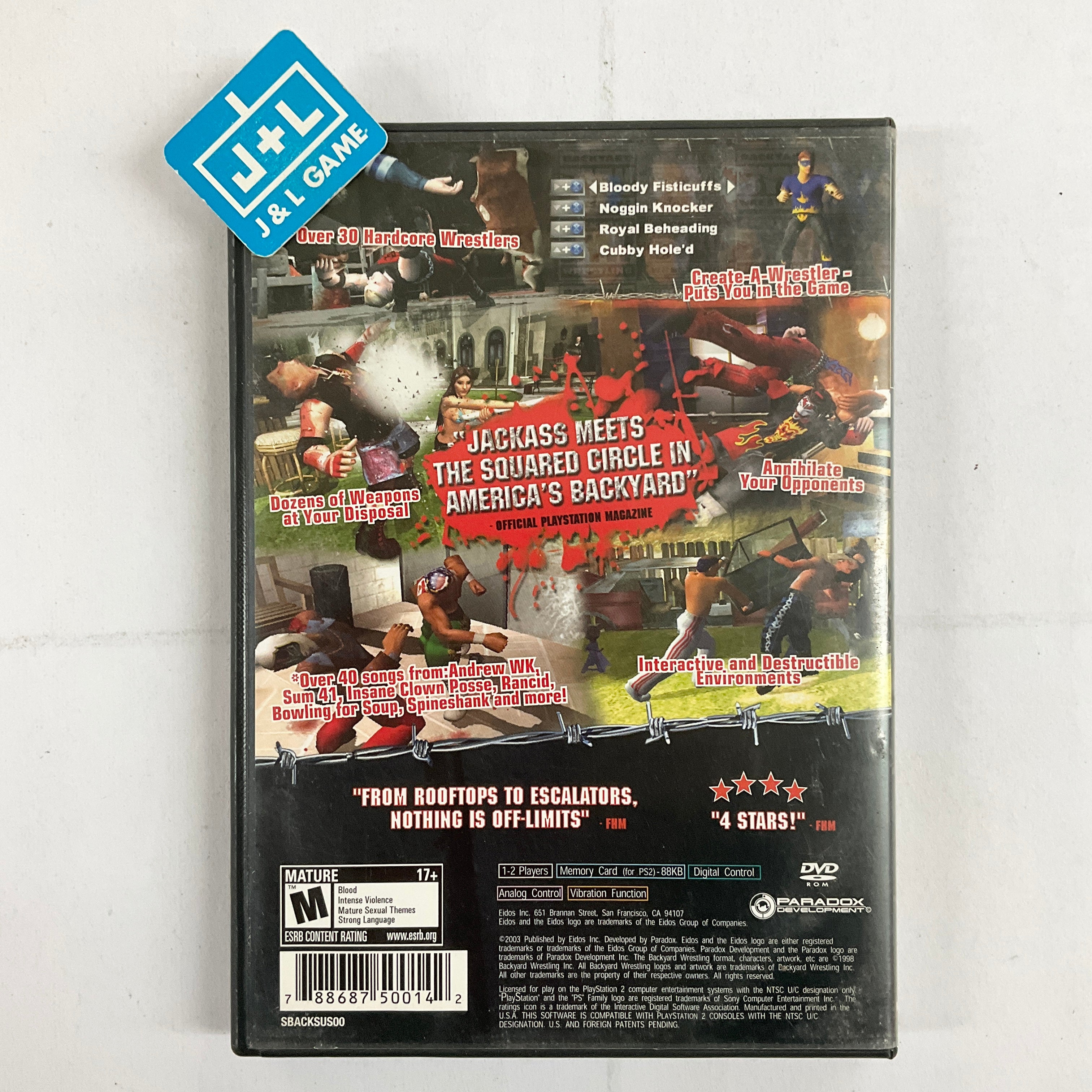 Backyard Wrestling: Don't Try This at Home (W/ DVD) - (PS2) PlayStation 2 [Pre-Owned] Video Games Eidos Interactive   