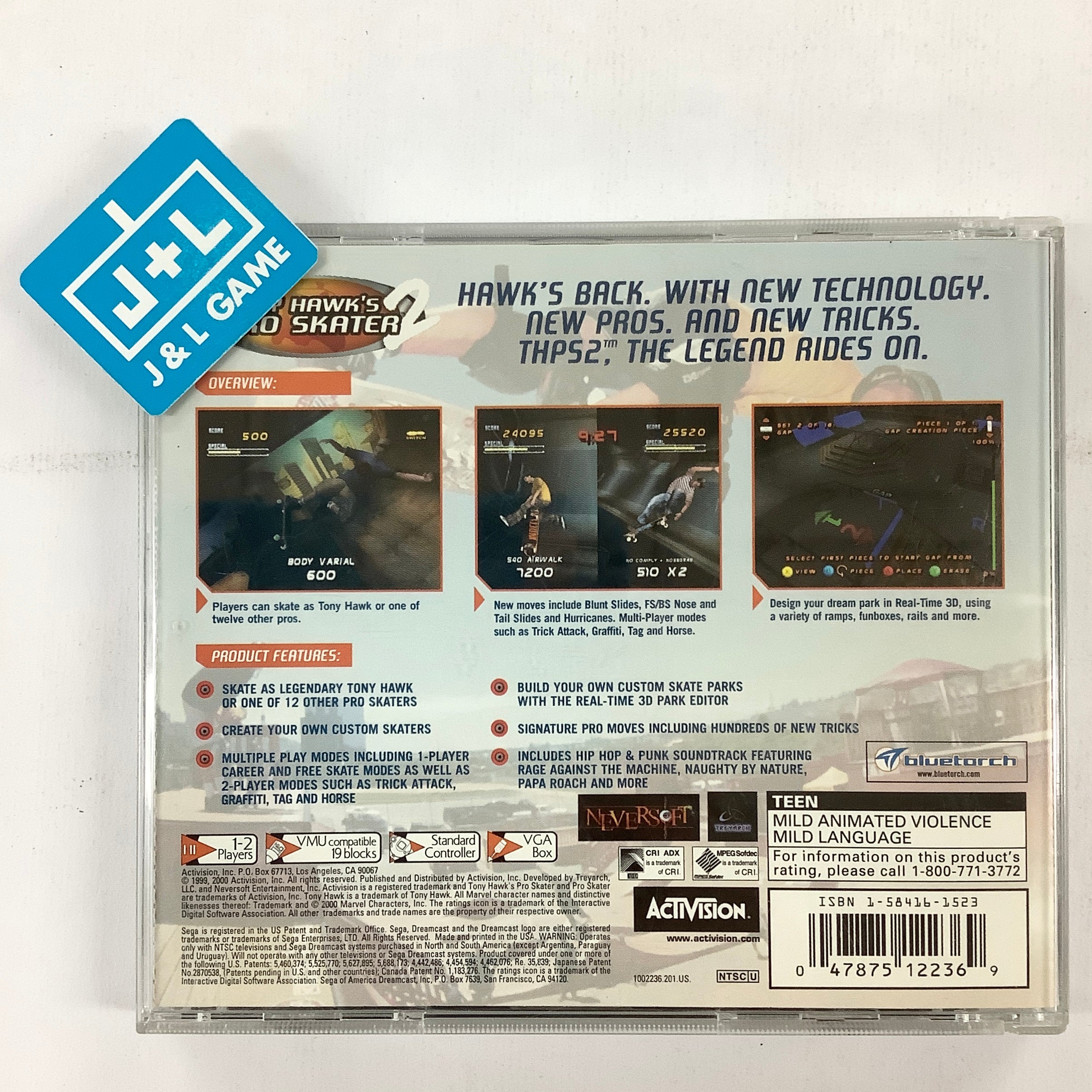 Tony Hawk's Pro Skater 2 - (DC) SEGA Dreamcast [Pre-Owned] Video Games Activision   