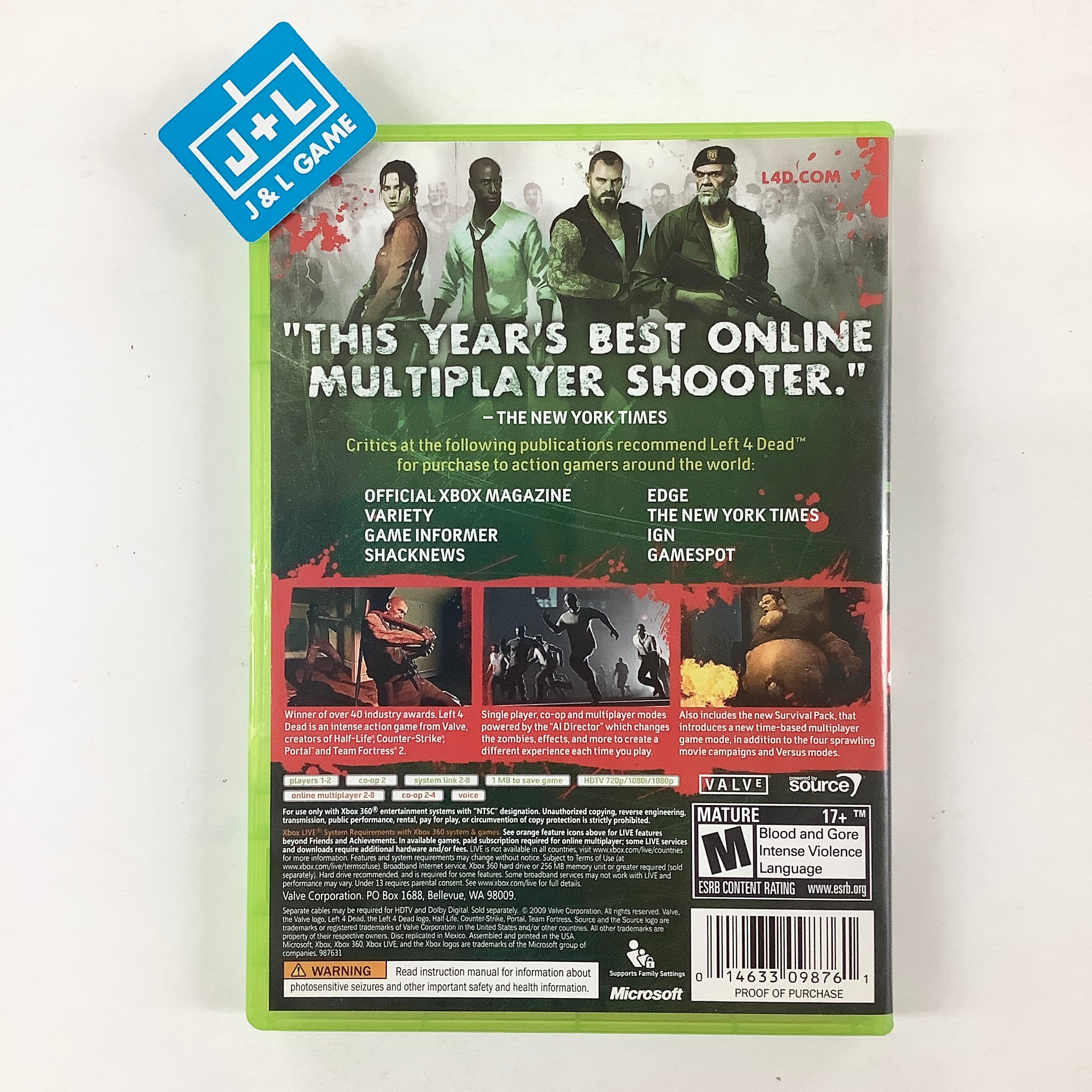 Left 4 Dead (Platinum Hits) - Xbox 360 [Pre-Owned] Video Games Electronic Arts   