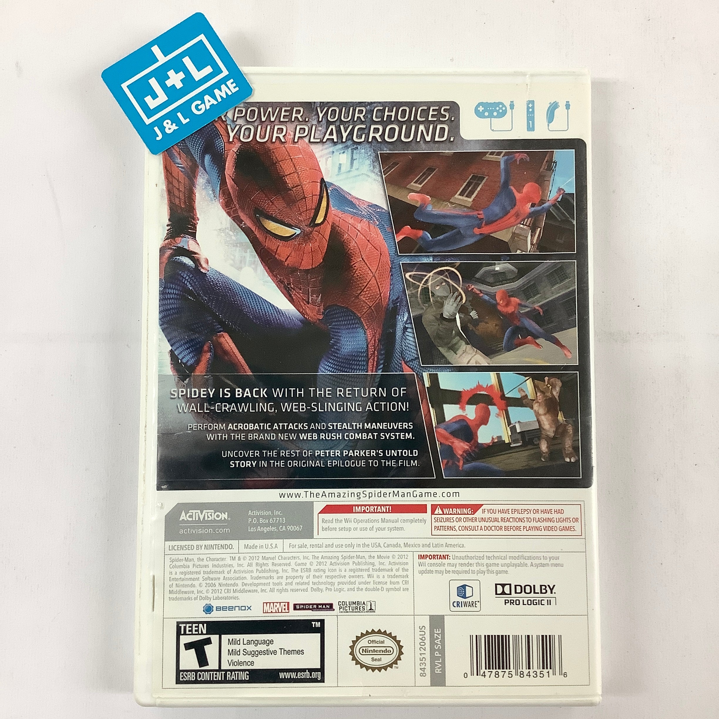 The Amazing Spider-Man - Nintendo Wii [Pre-Owned] Video Games Activision   