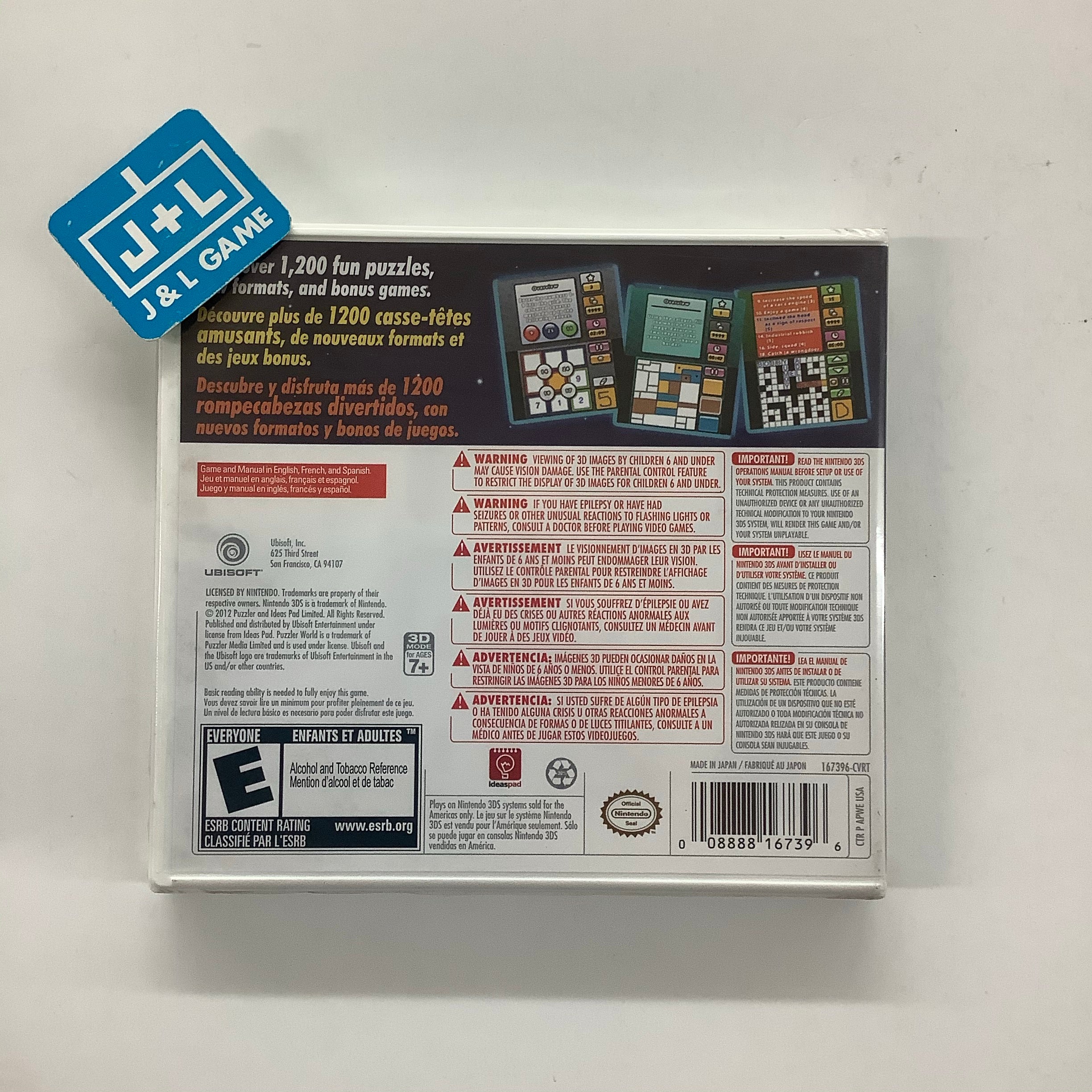 Puzzler World 2012 3D - Nintendo 3DS Video Games Ubisoft   