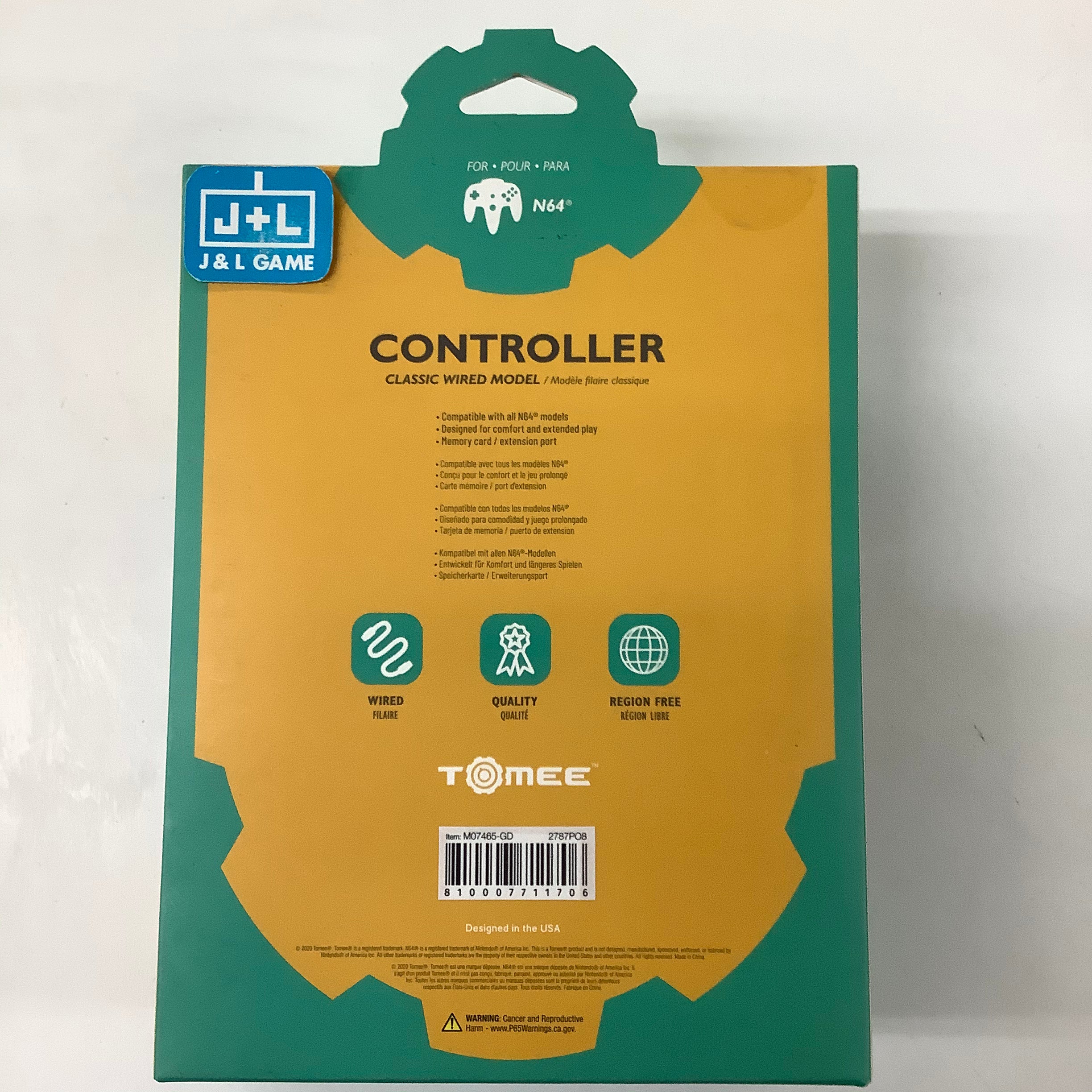 Tomee N64 Wired Controller (Gold) - (N64) Nintendo 64 Accessories Tomee   