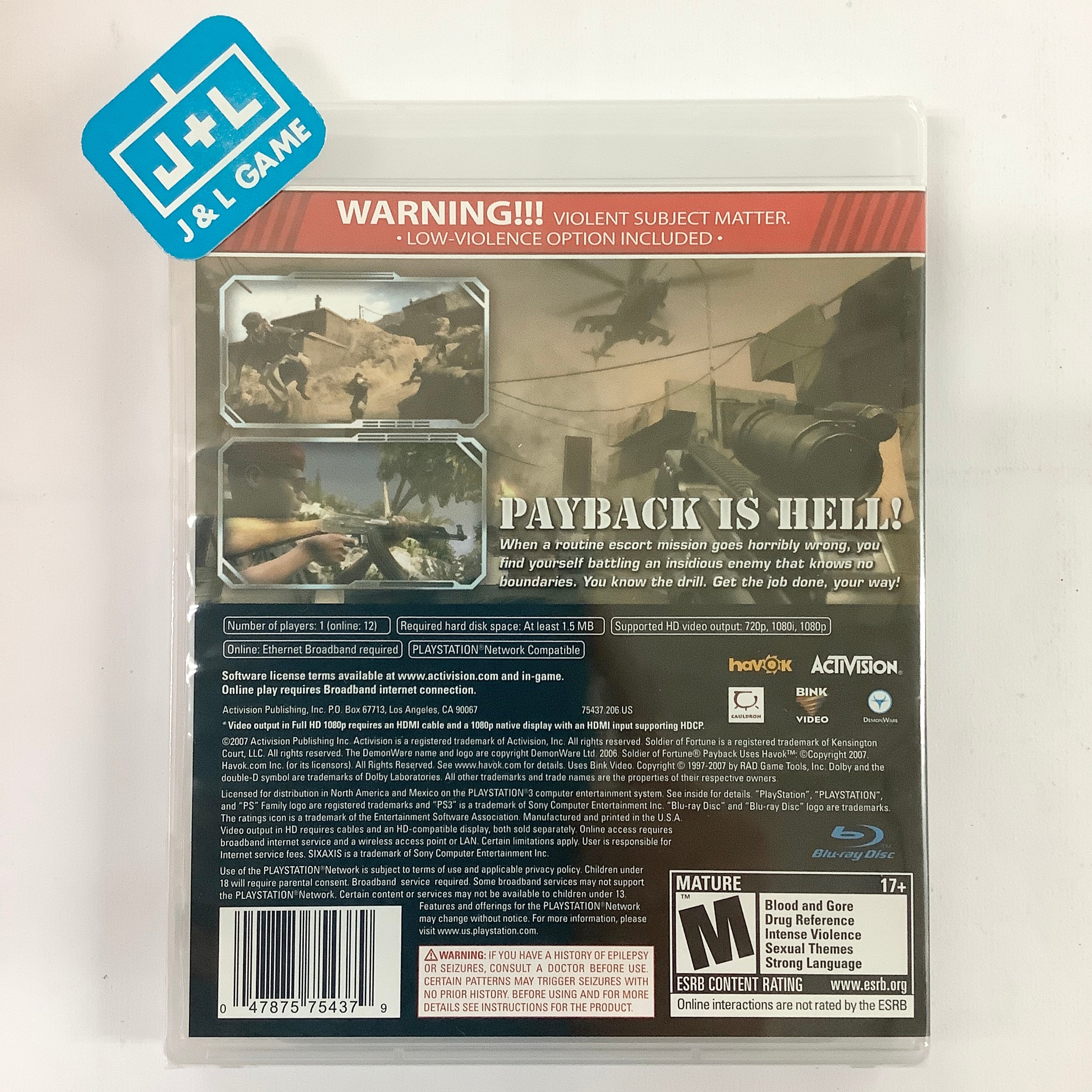Soldier of Fortune: Payback - (PS3) PlayStation 3 Video Games Activision Value   