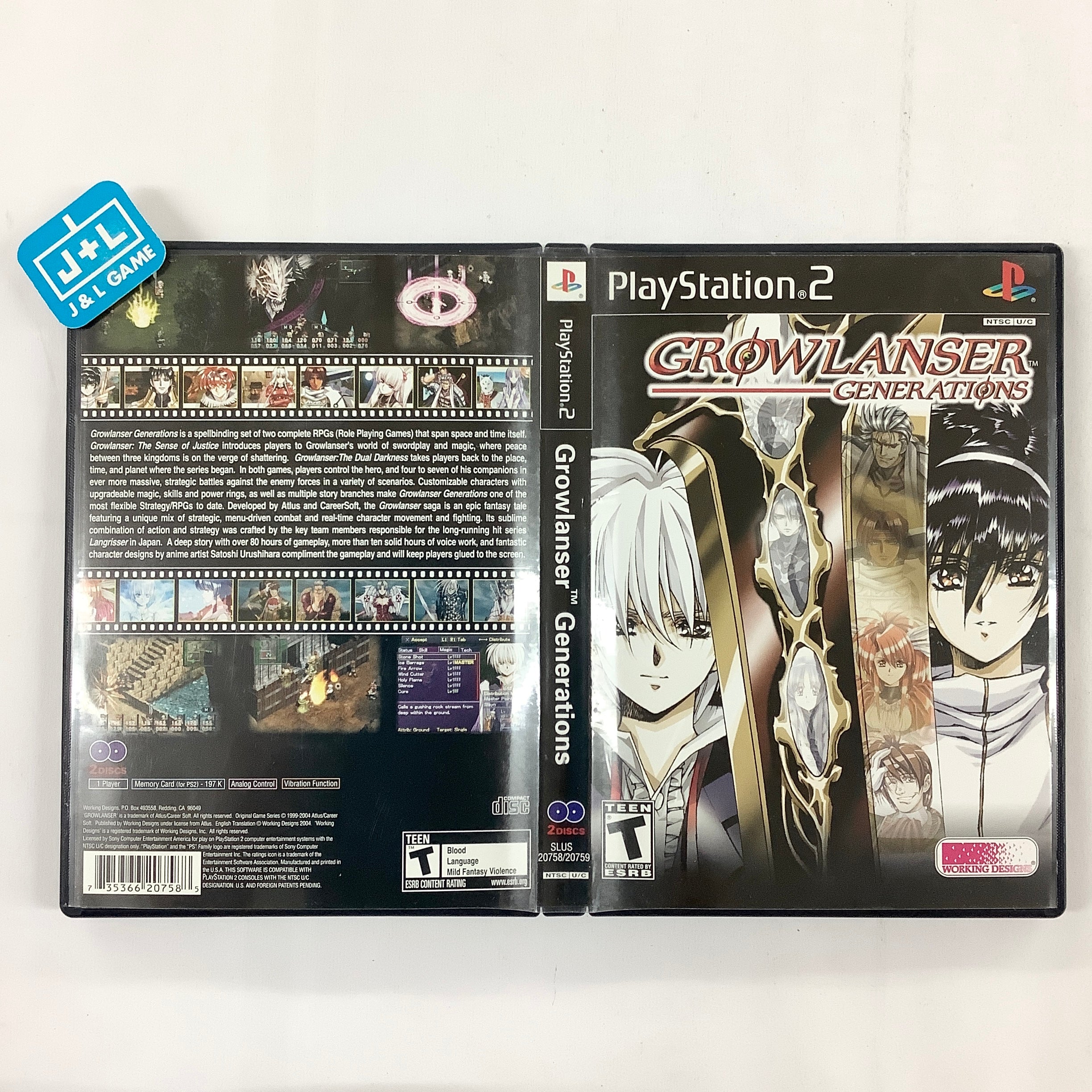 Growlanser Generations  - (PS2) PlayStation 2 [Pre-Owned] Video Games Working Designs   