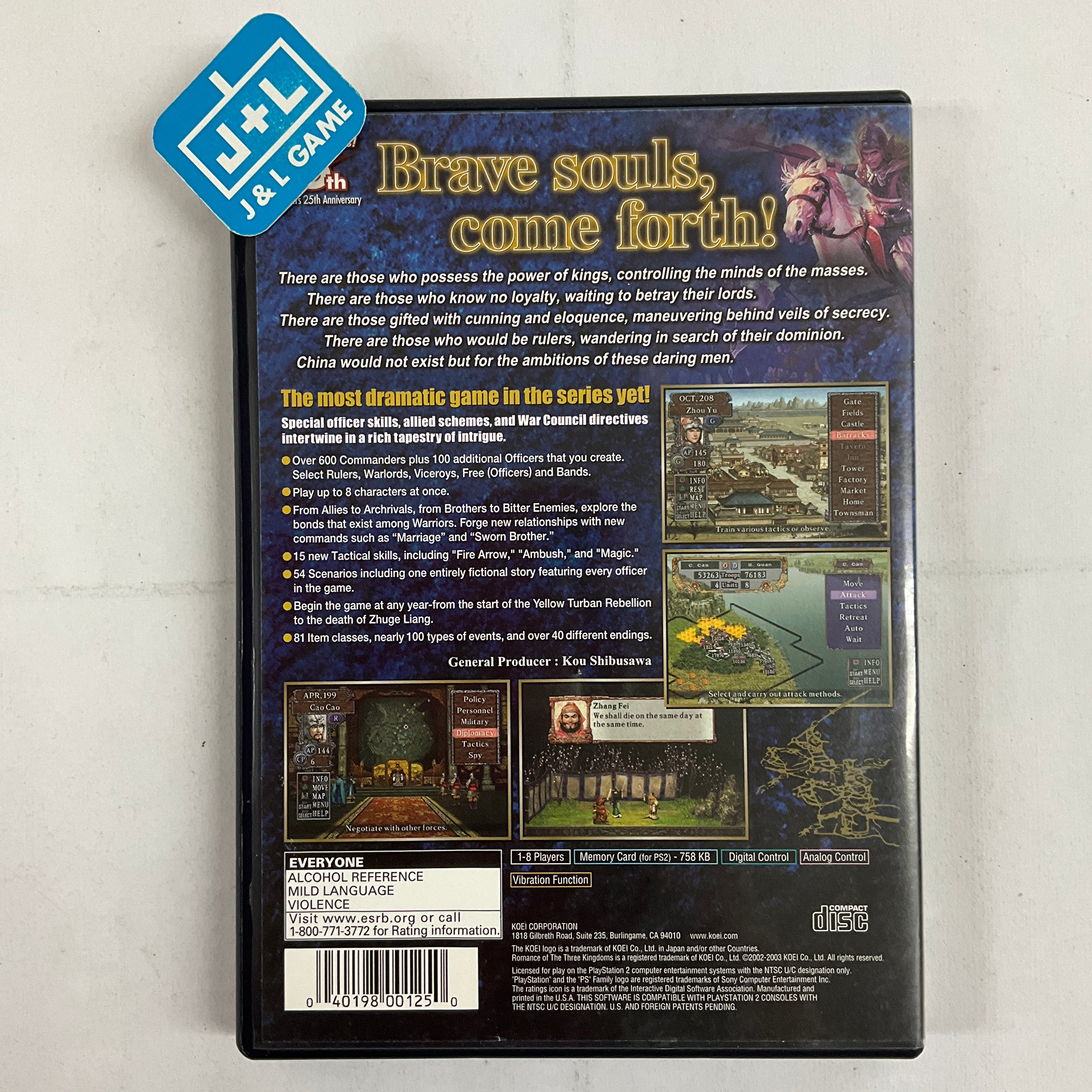 Romance of the Three Kingdoms VIII - (PS2) PlayStation 2 [Pre-Owned] Video Games Koei   