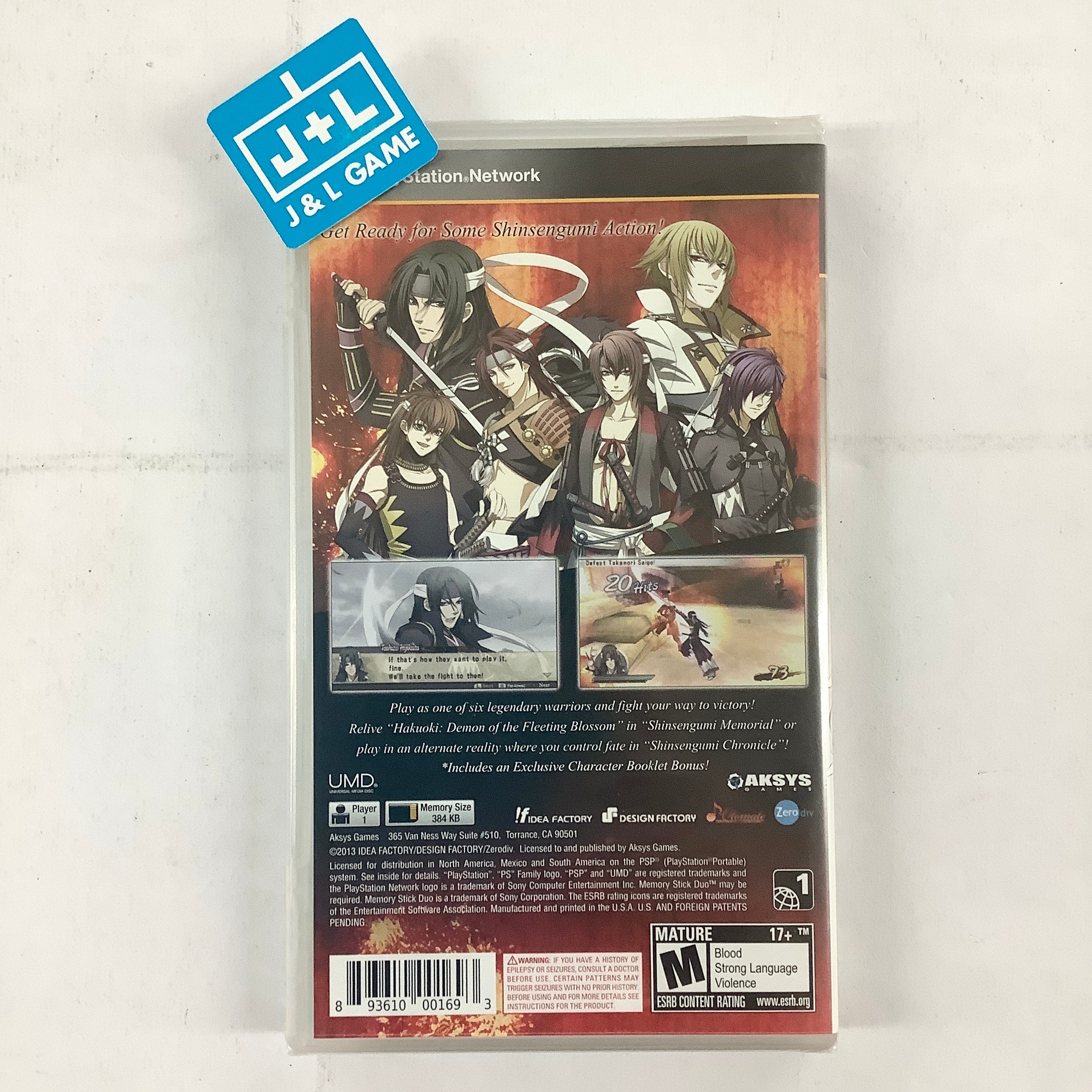 Hakuoki: Warriors of the Shinsengumi - Sony PSP Video Games Aksys Games   