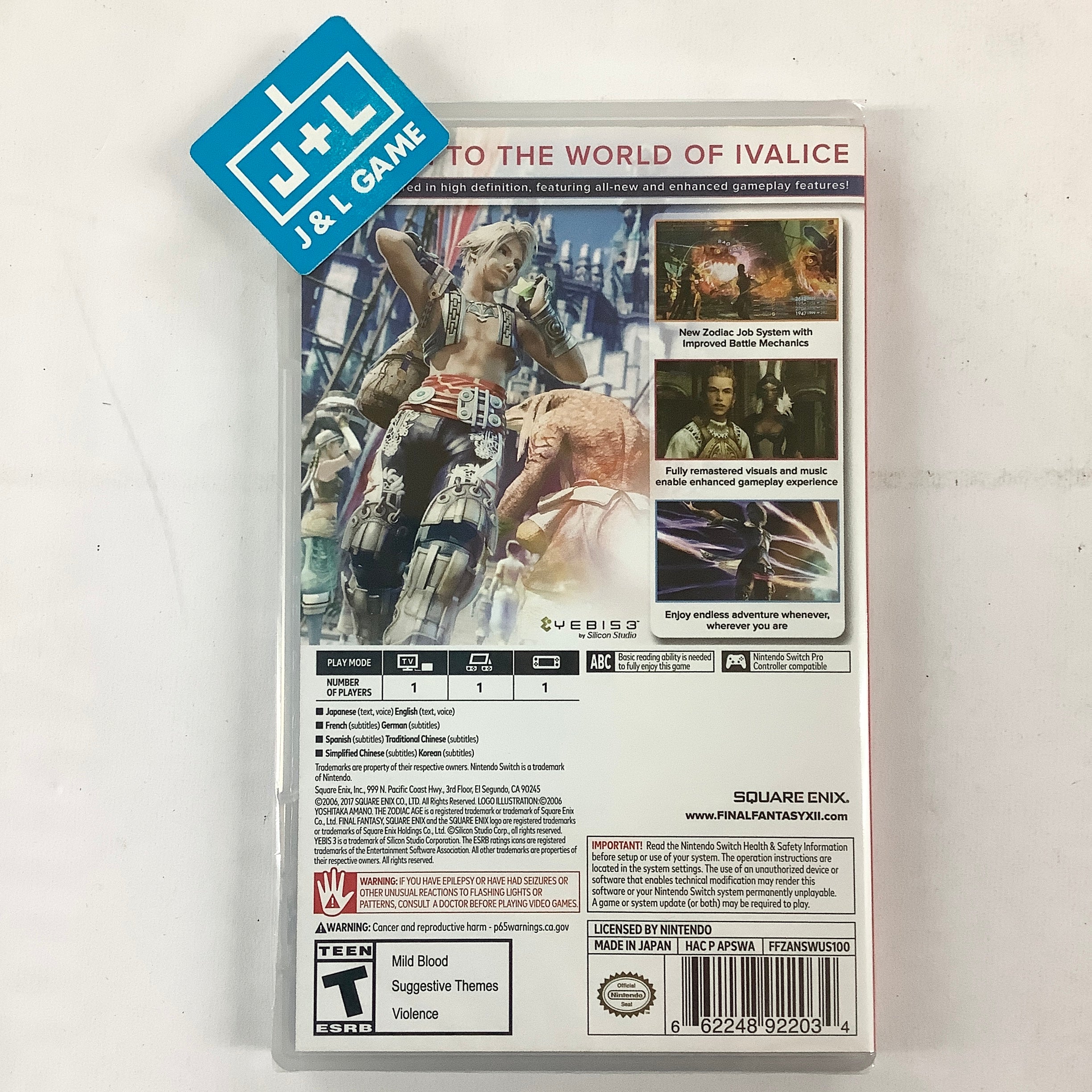 Final Fantasy XII The Zodiac Age - (NSW) Nintendo Switch Video Games Square Enix   
