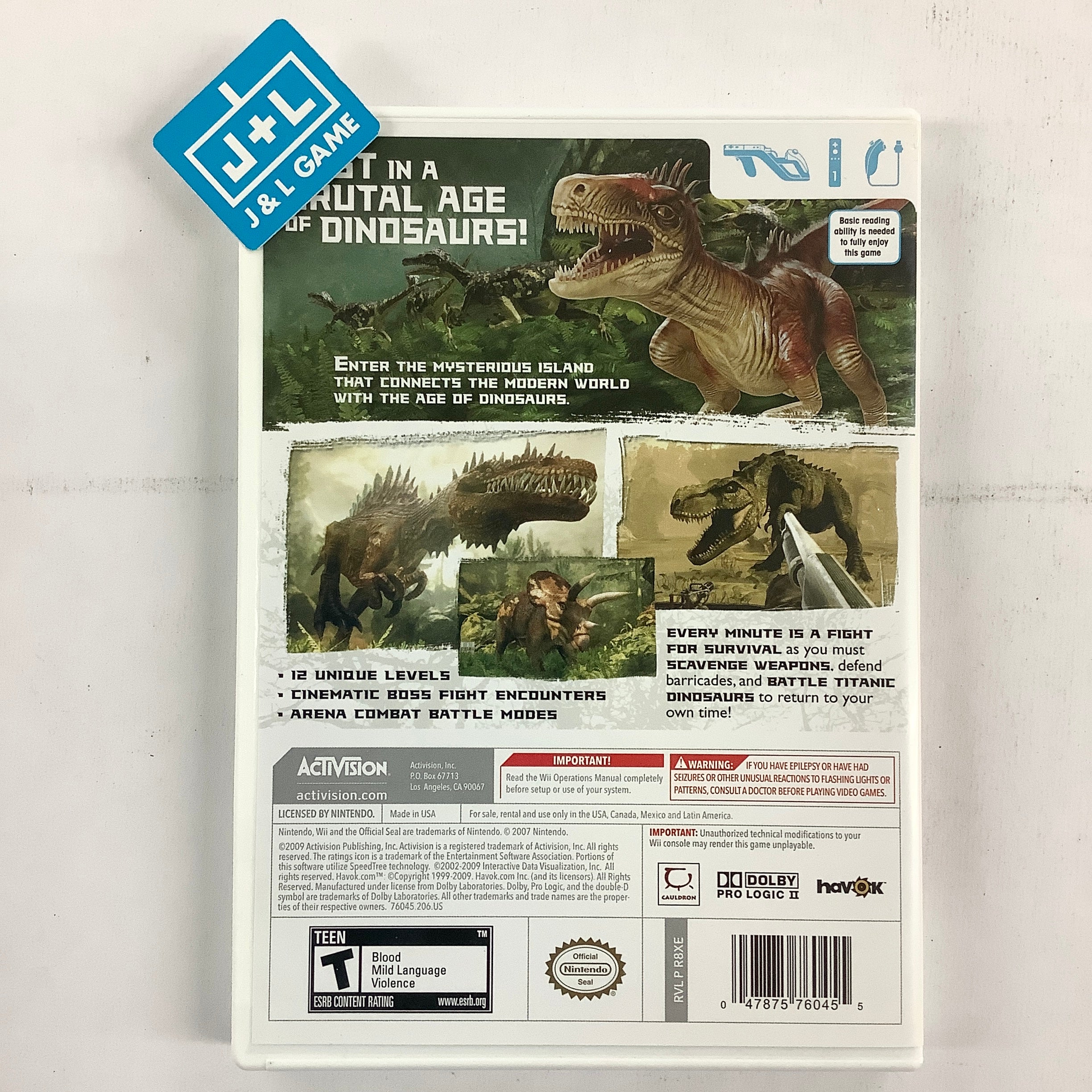 Jurassic: The Hunted - Nintendo Wii [Pre-Owned] Video Games Activision   