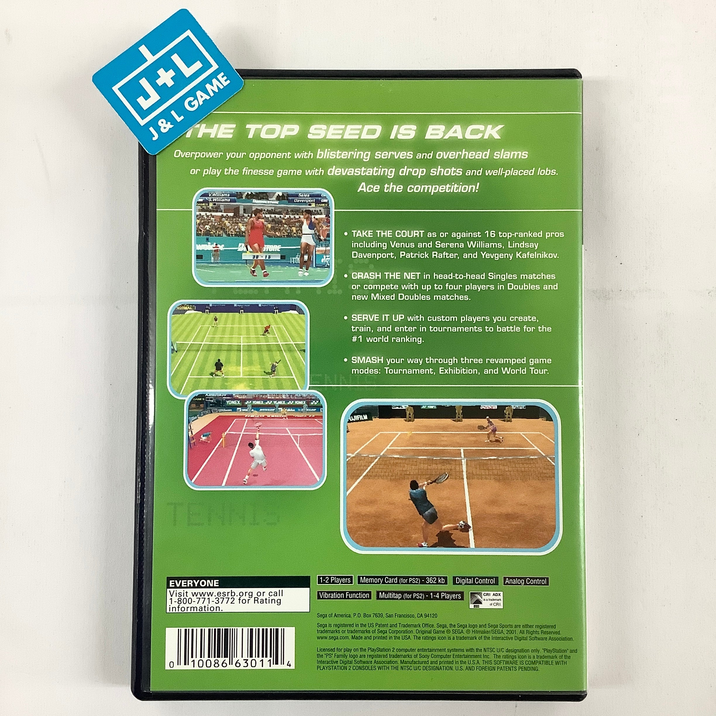 Sega Sports Tennis - (PS2) PlayStation 2 [Pre-Owned] Video Games Sega   