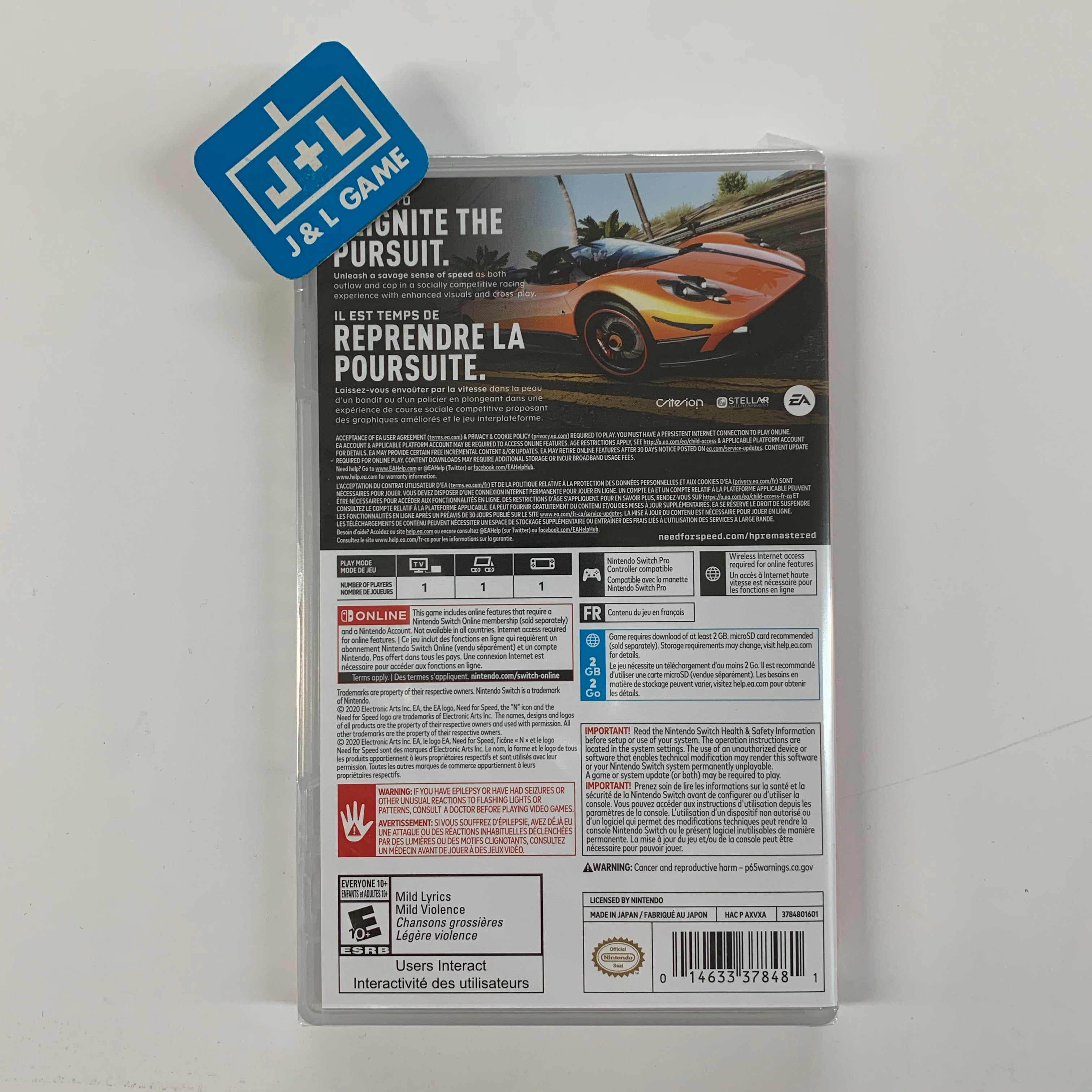 Need for Speed Hot Pursuit Remastered - (NSW) Nintendo Switch Video Games Electronic Arts   