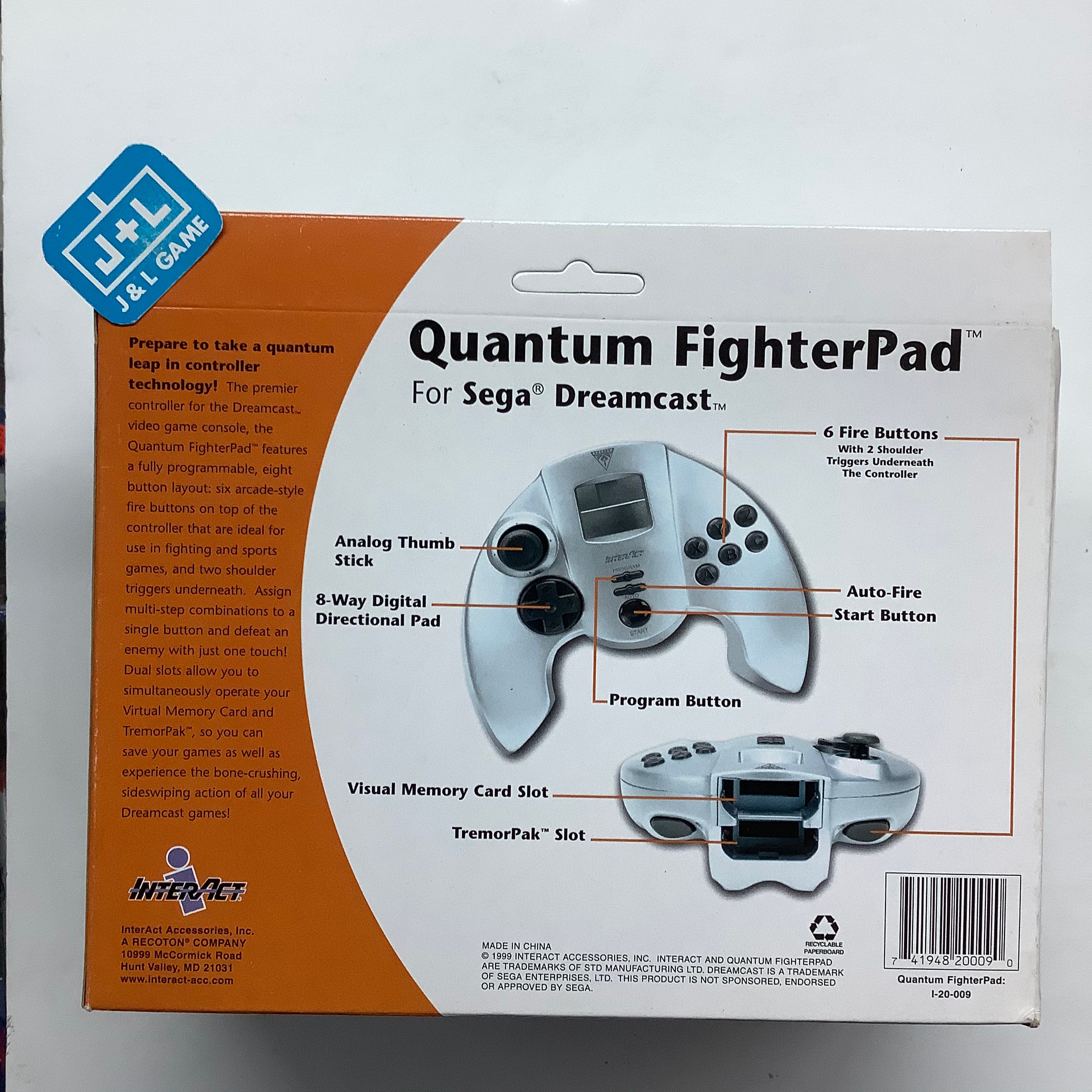 Quantum Fighterpad Controller - Sega Dreamcast Accessories InterAct   