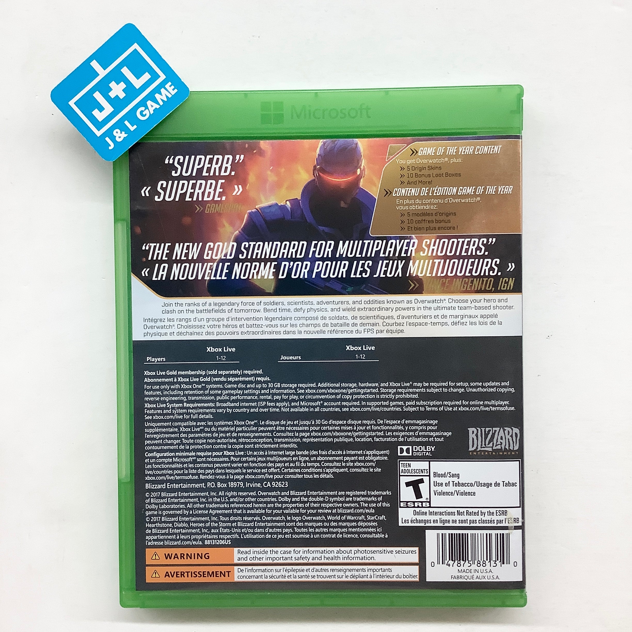Overwatch (Game of The Year Edition) - (XB1) Xbox One [Pre-Owned] Video Games Blizzard Entertainment   
