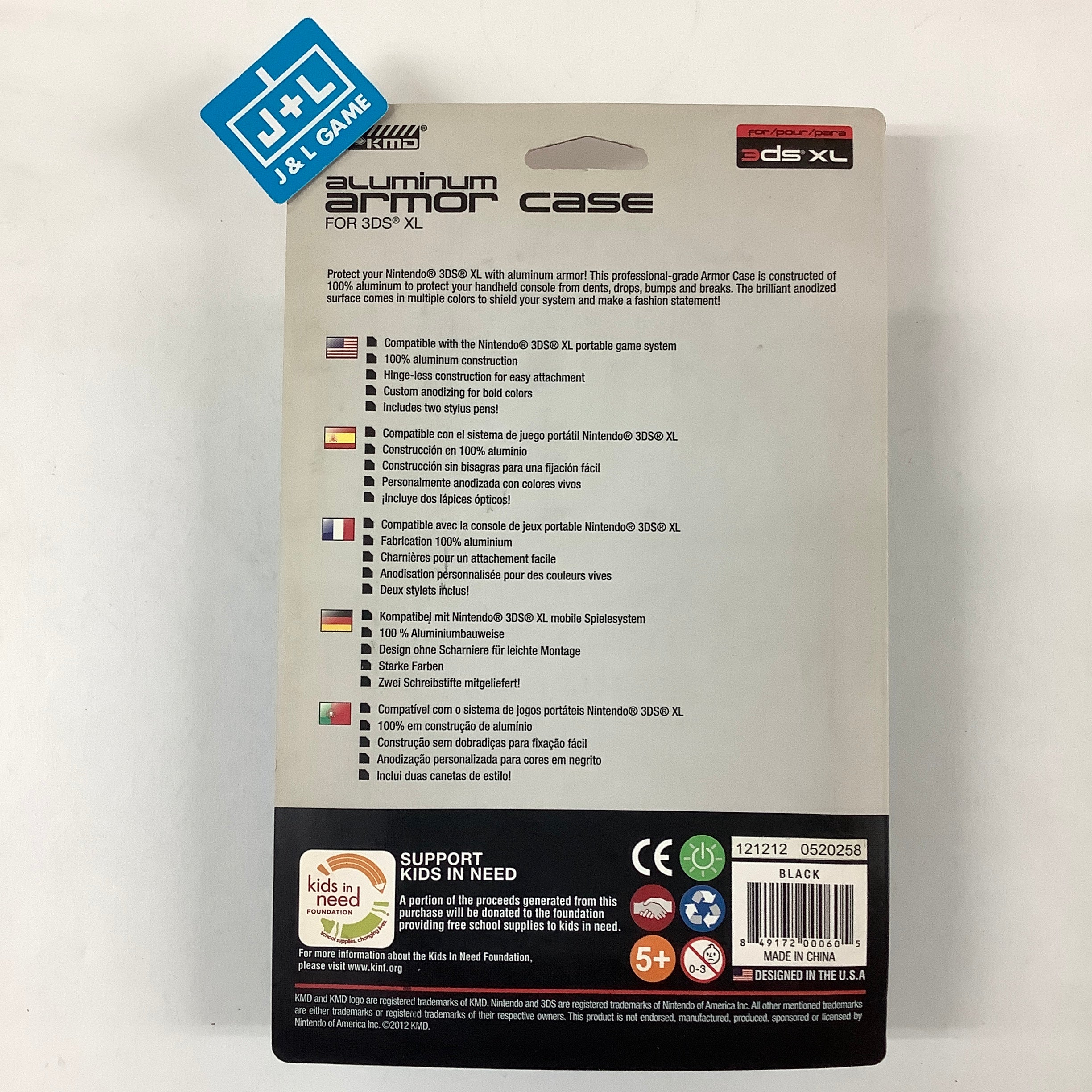 KMD Aluminum Armor Case for 3DS XL (Black) - Nintendo 3DS ACCESSORIES KMD   