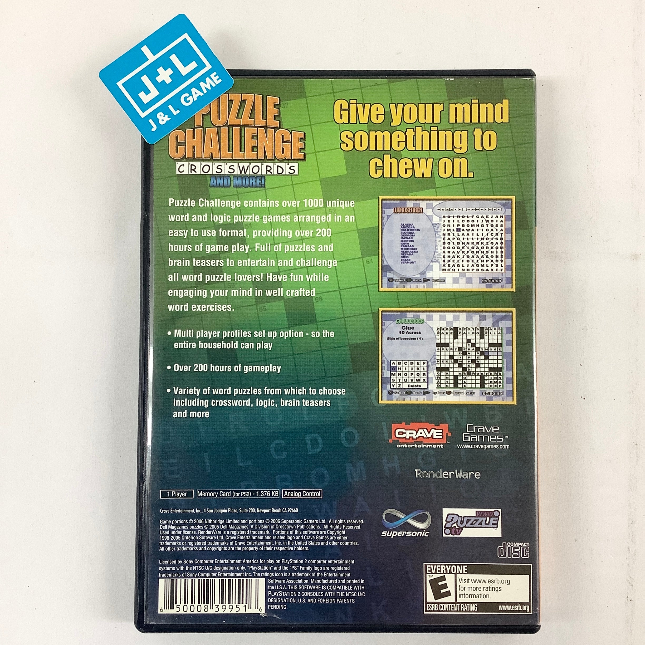 Puzzle Challenge: Crosswords And More! - (PS2) PlayStation 2 [Pre-Owned] Video Games Crave   