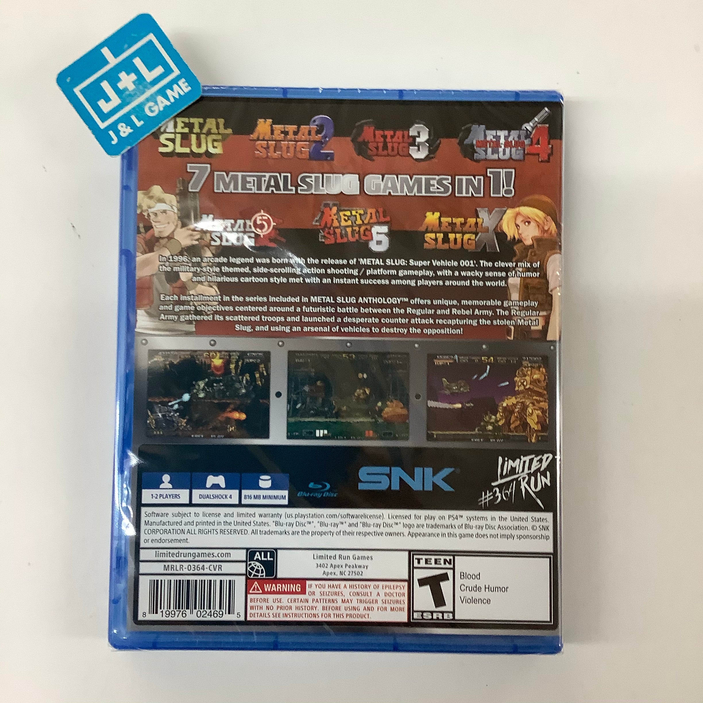 Metal Slug Anthology (Limited Run #364) - (PS4) Playstation 4 Video Games Limited Run Games   