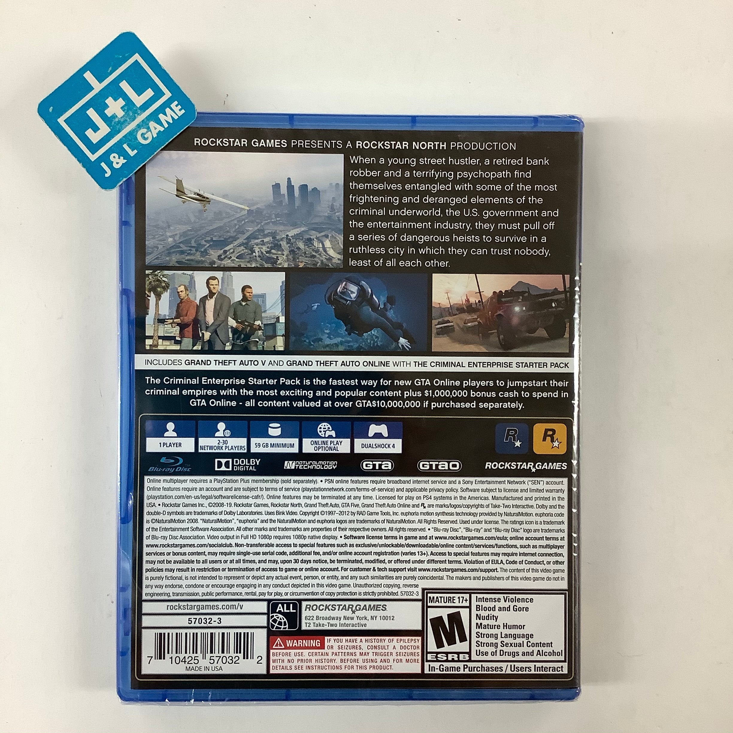 Grand Theft Auto V Premium Edition - (PS4) Playstation 4 | J&L Game