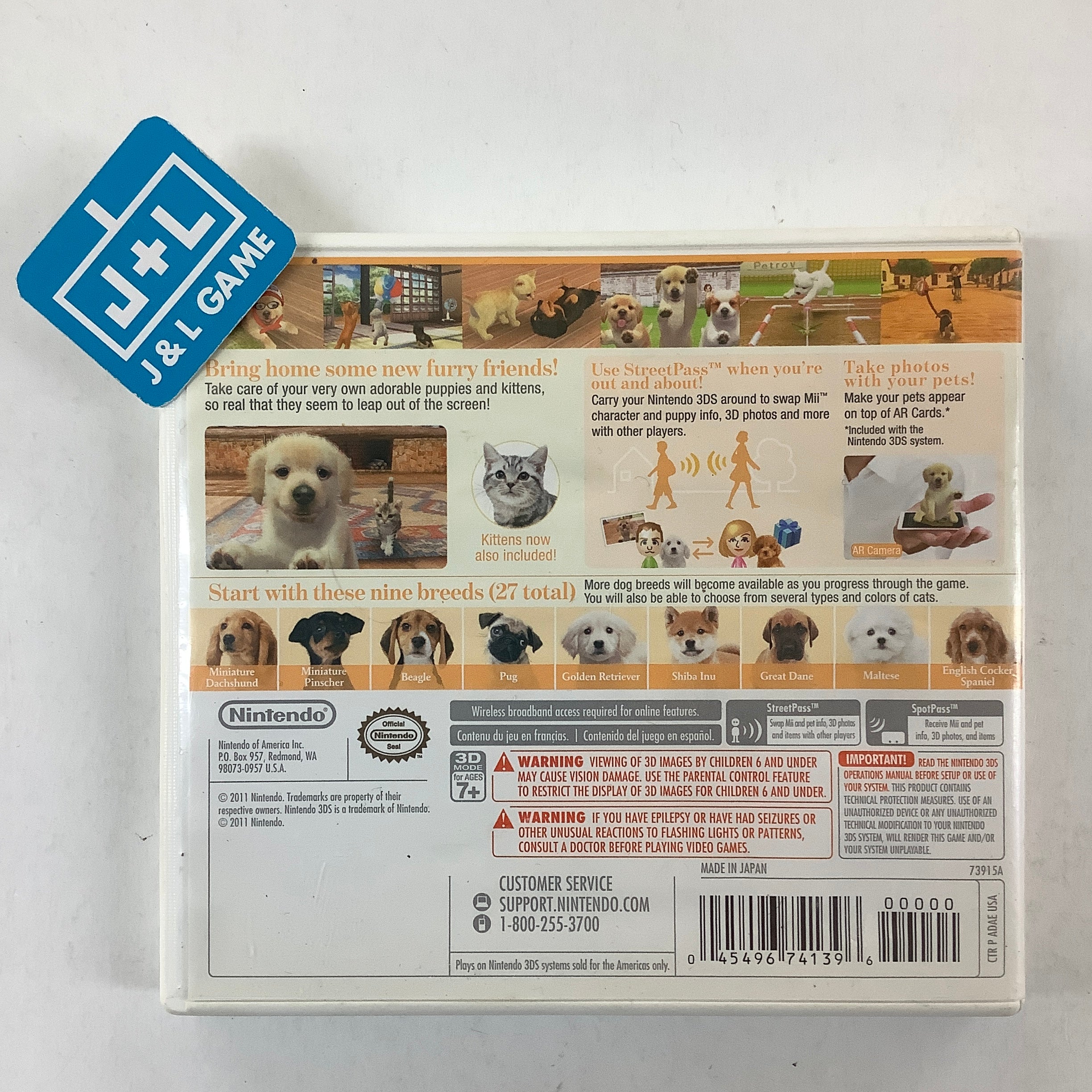 Nintendogs + Cats: Golden Retriever & New Friends - Nintendo 3DS [Pre-Owned] Video Games Nintendo   