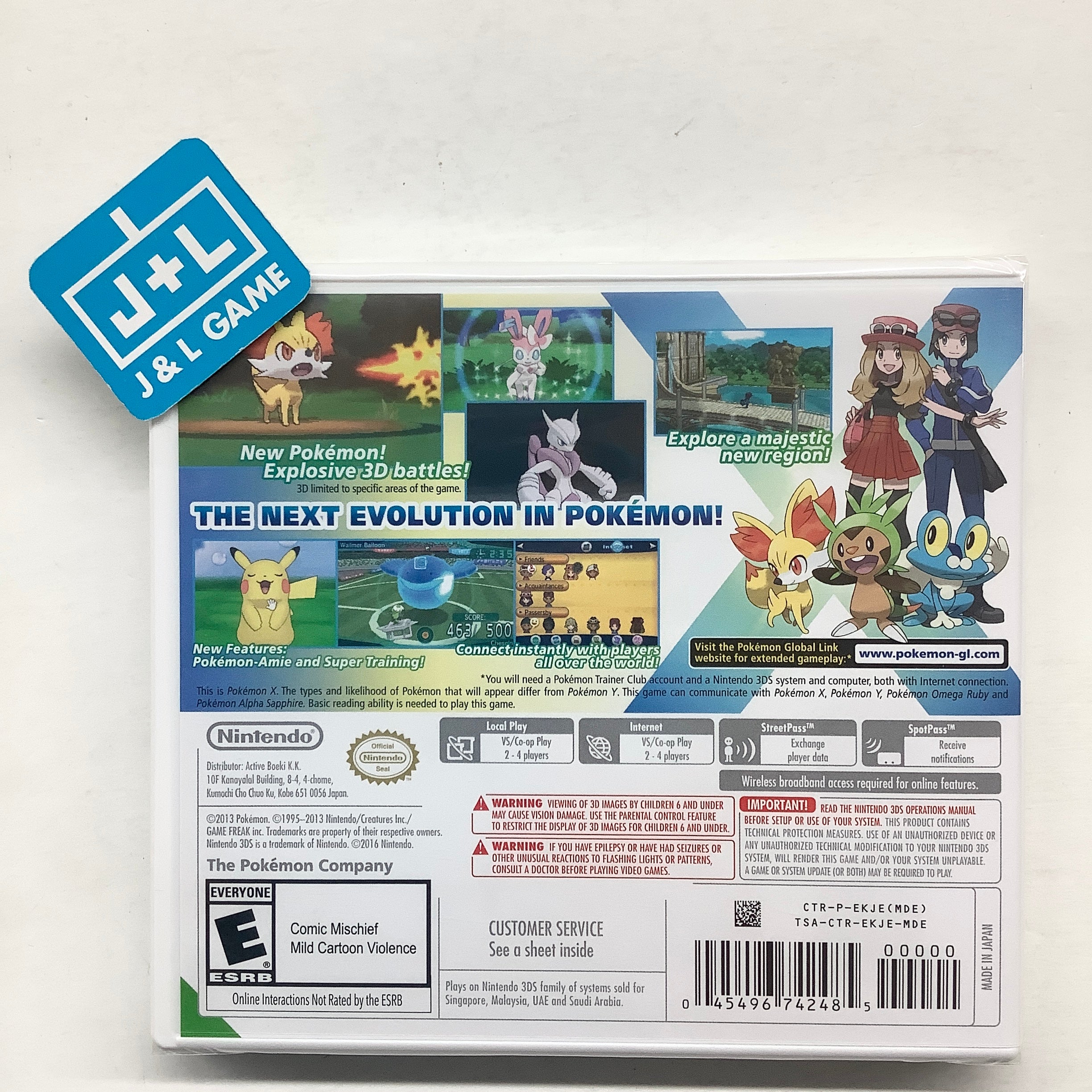 Pokemon X Nintendo 3DS (World Edition) J&L Game