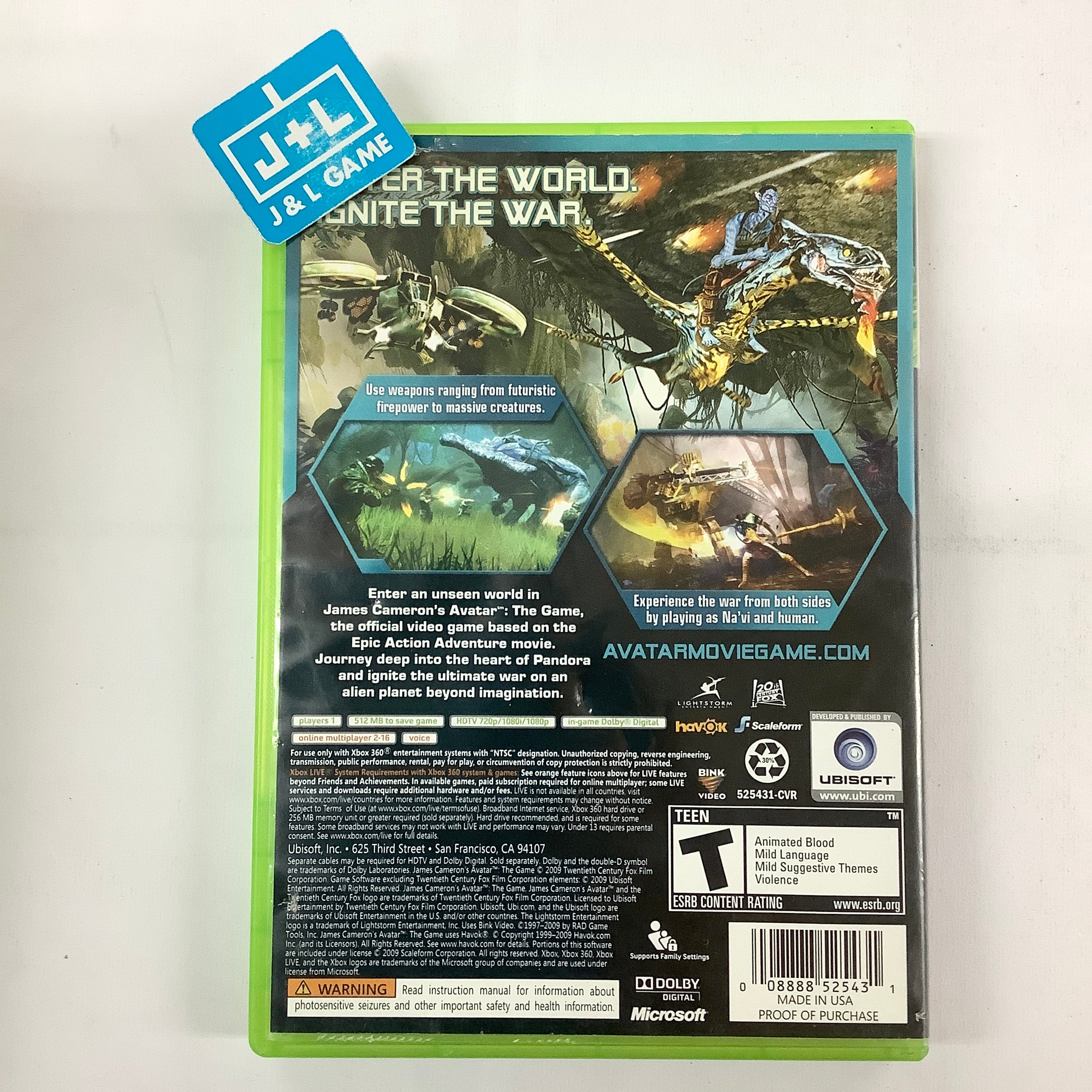 James Cameron's Avatar: The Game - Xbox 360 [Pre-Owned] Video Games Ubisoft   