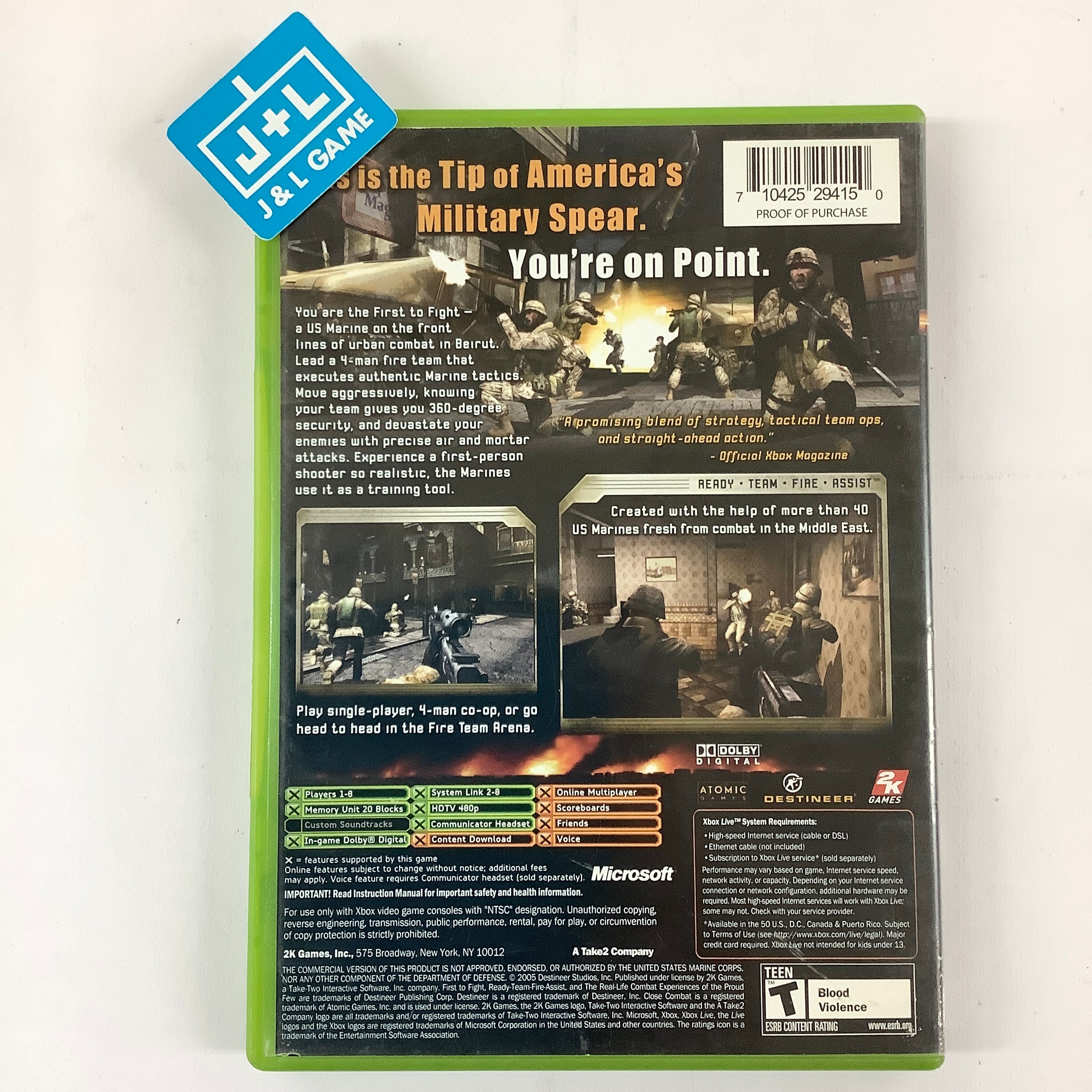Close Combat: First to Fight - Xbox [Pre-Owned] Video Games 2K Games   