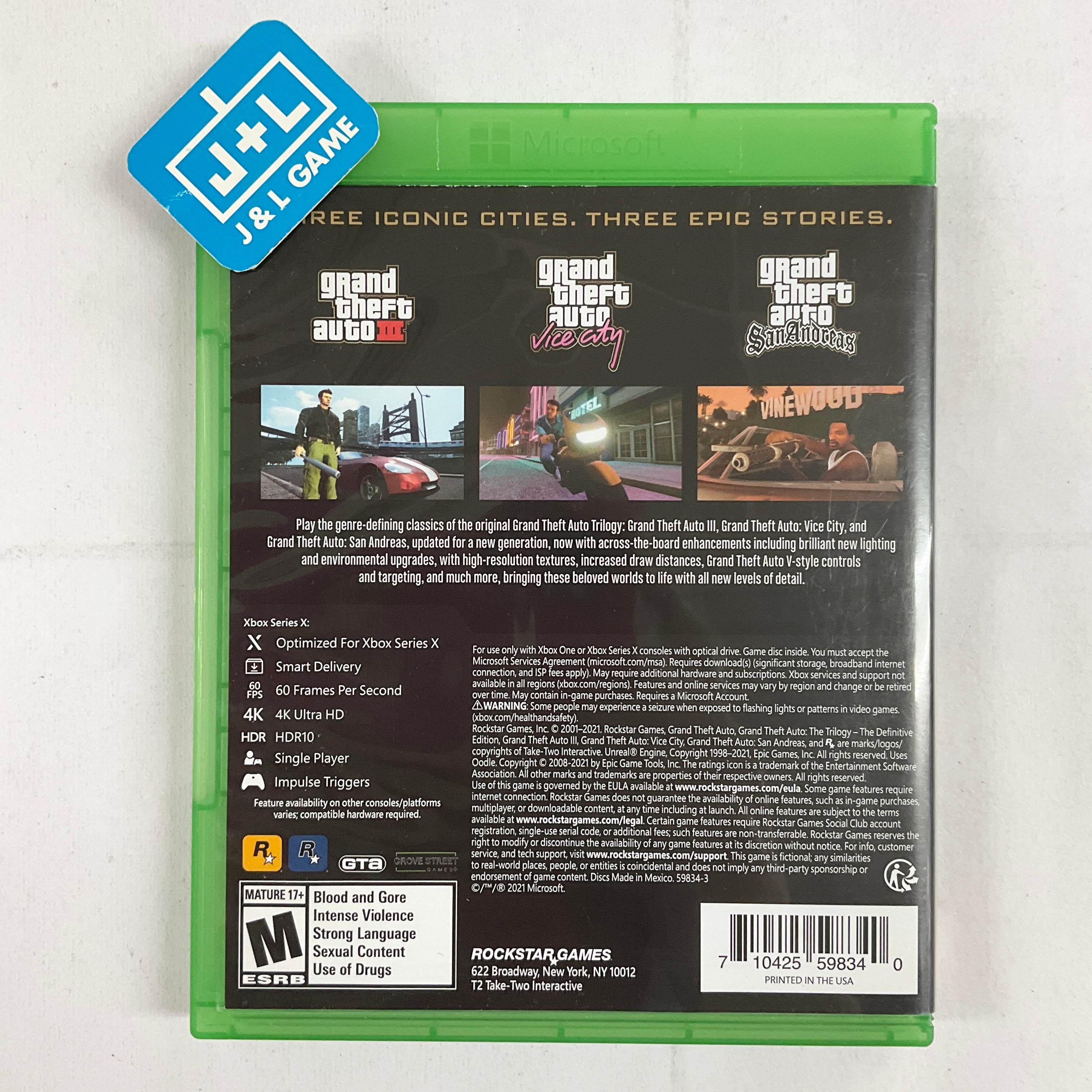 Grand Theft Auto: The Trilogy - The Definitive Edition - (XSX) Xbox Series X [Pre-Owned] Video Games Rockstar Games   