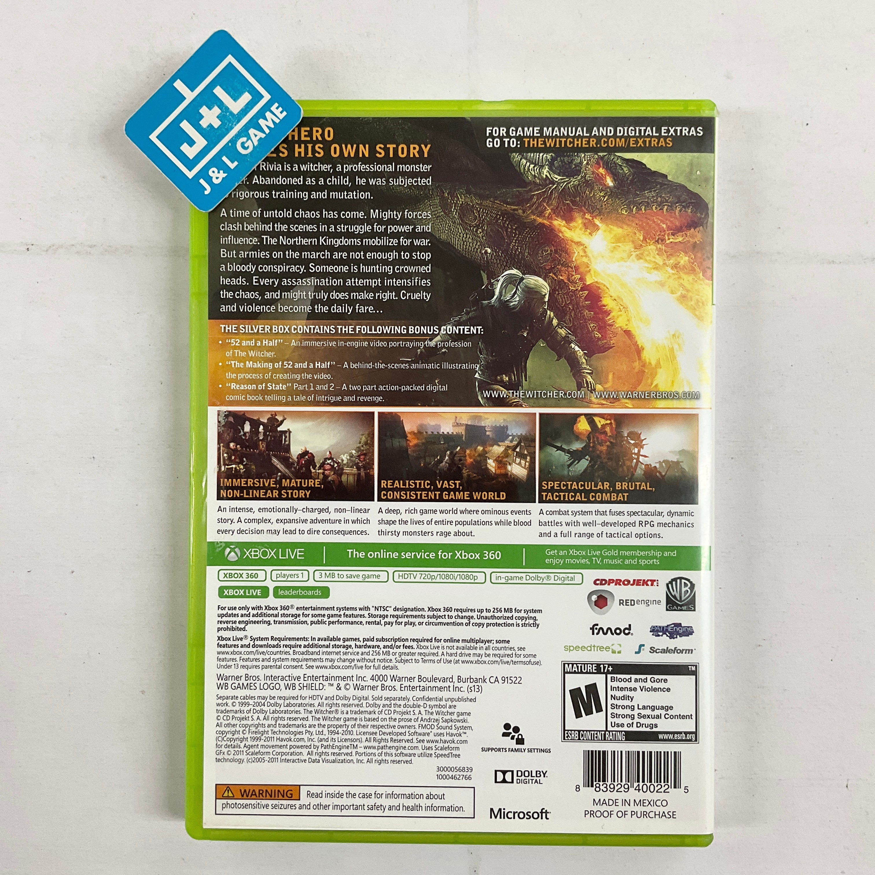 The Witcher 2: Assassins of Kings (Enhanced Edition Silver Box) - Xbox 360 [Pre-Owned] Video Games WB Games   