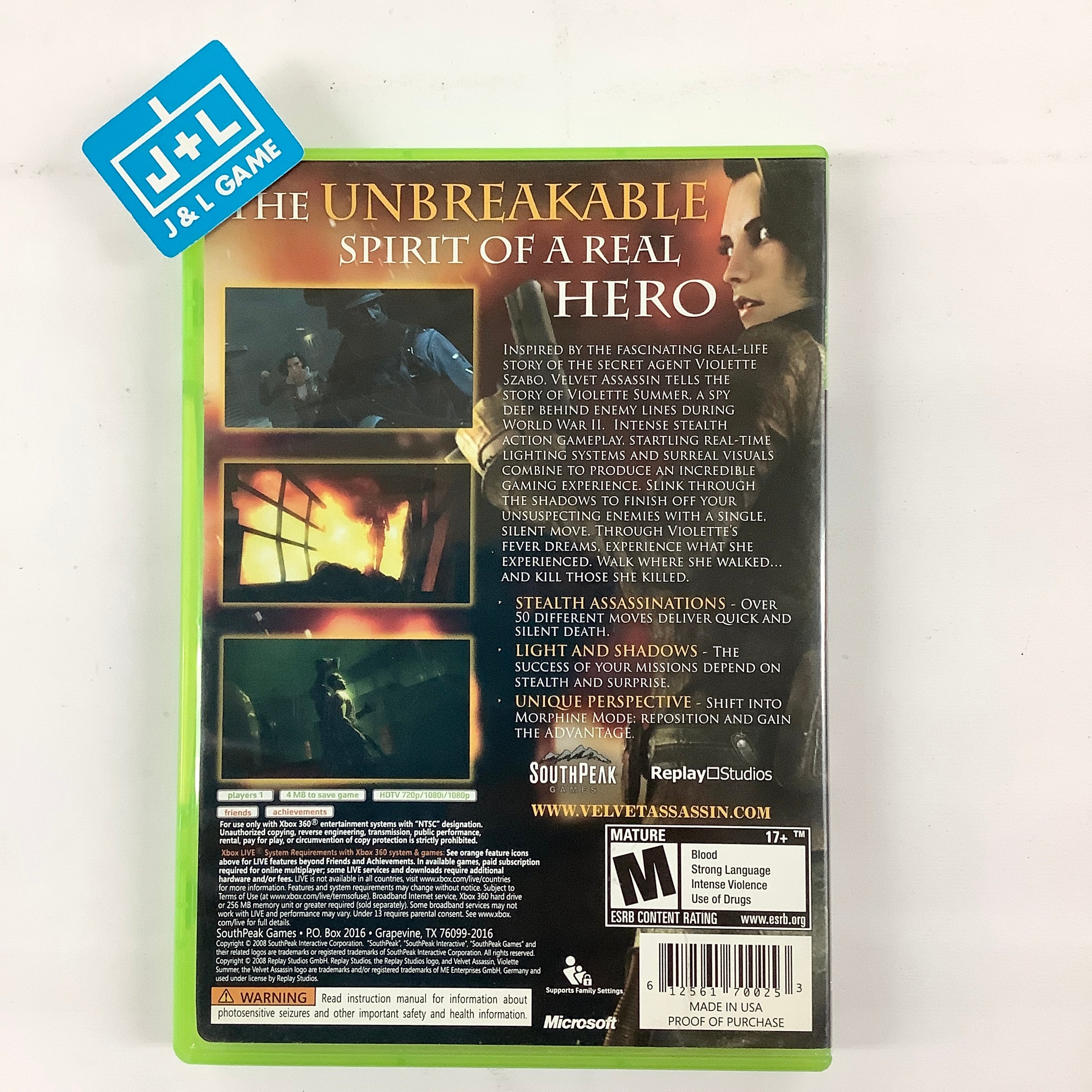 Velvet Assassin - Xbox 360 [Pre-Owned] Video Games SouthPeak Games   