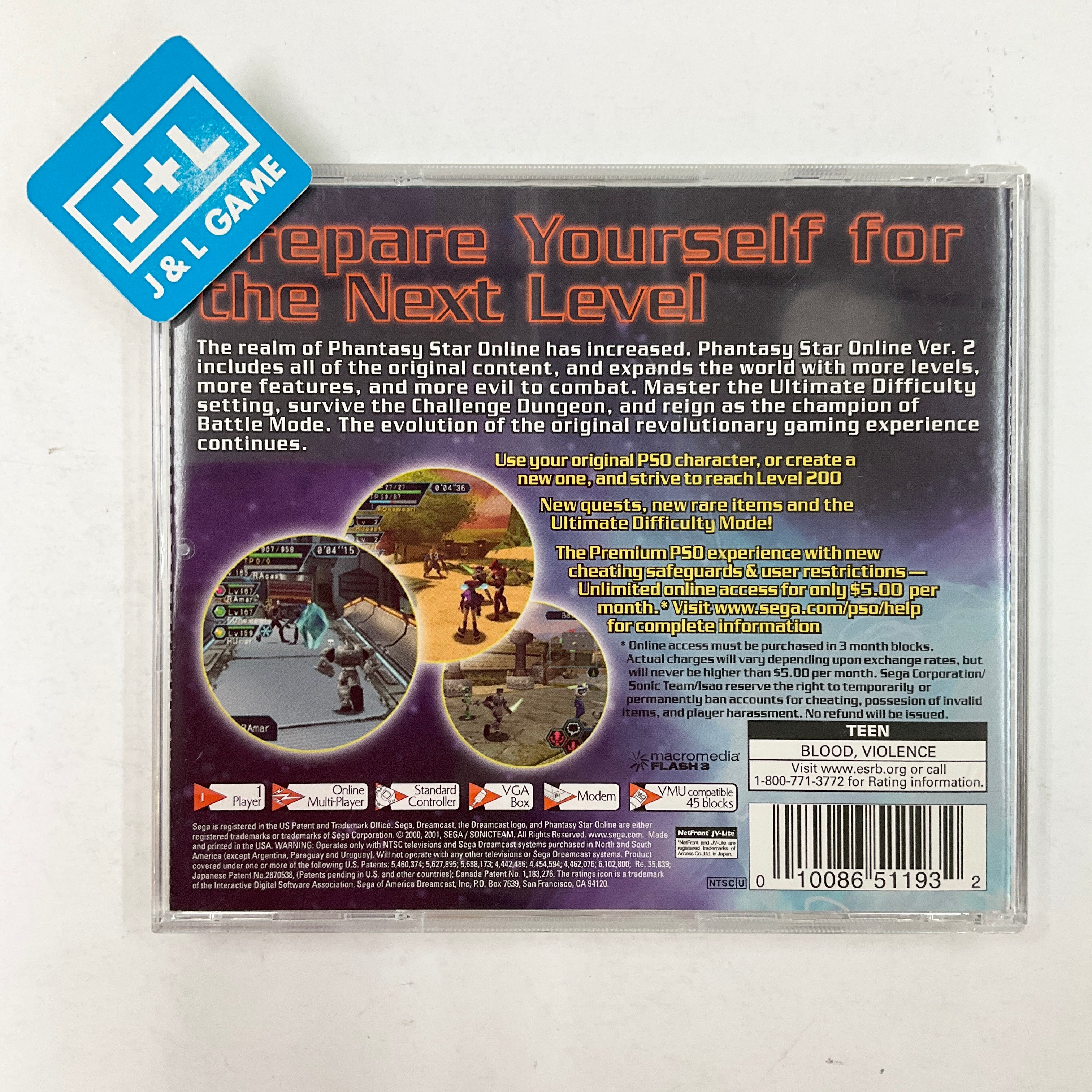 Phantasy Star Online Ver. 2 - (DC) SEGA Dreamcast [Pre-Owned] Video Games Sega   