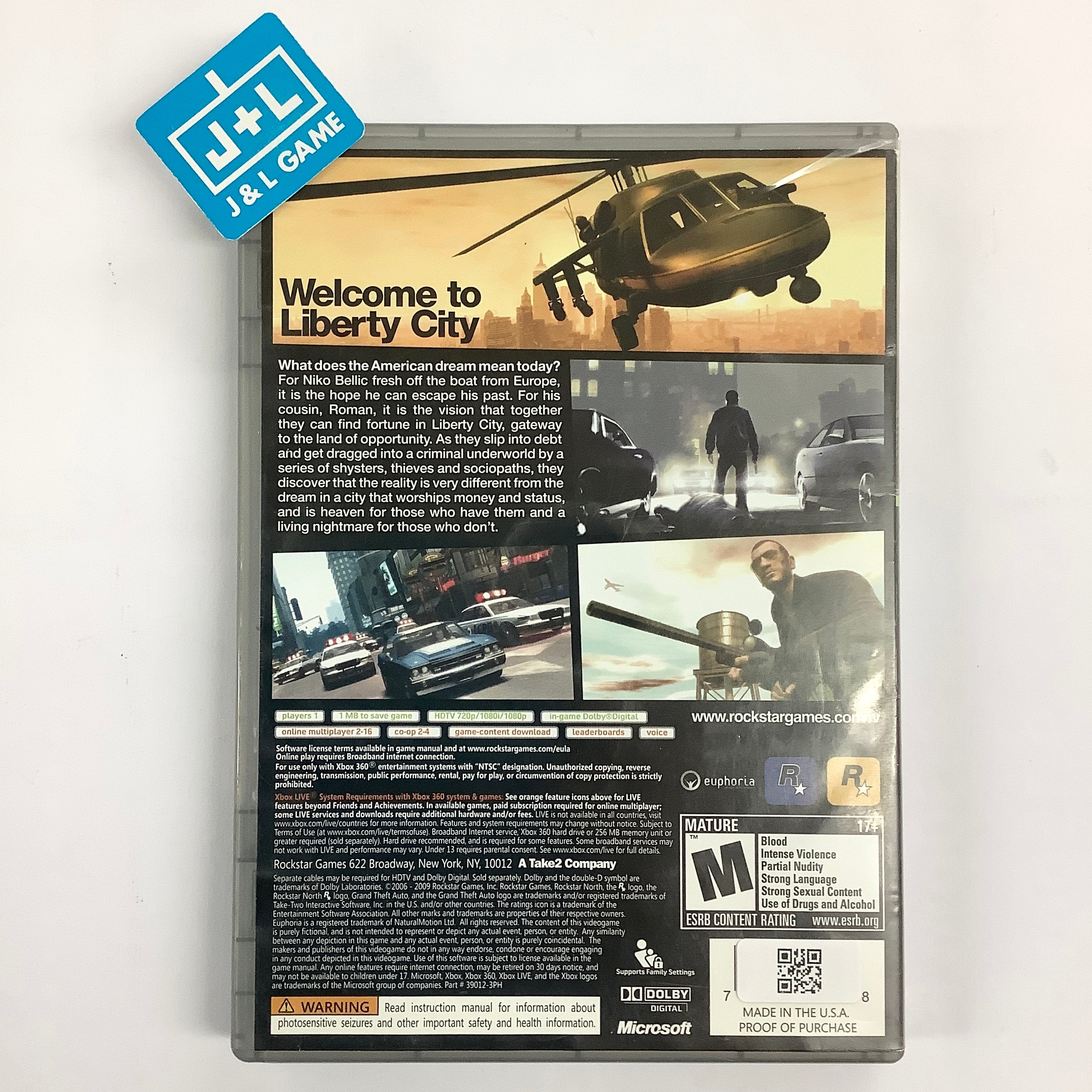 Grand Theft Auto IV (Platinum Hits) - Xbox 360 [Pre-Owned] Video Games Rockstar Games   
