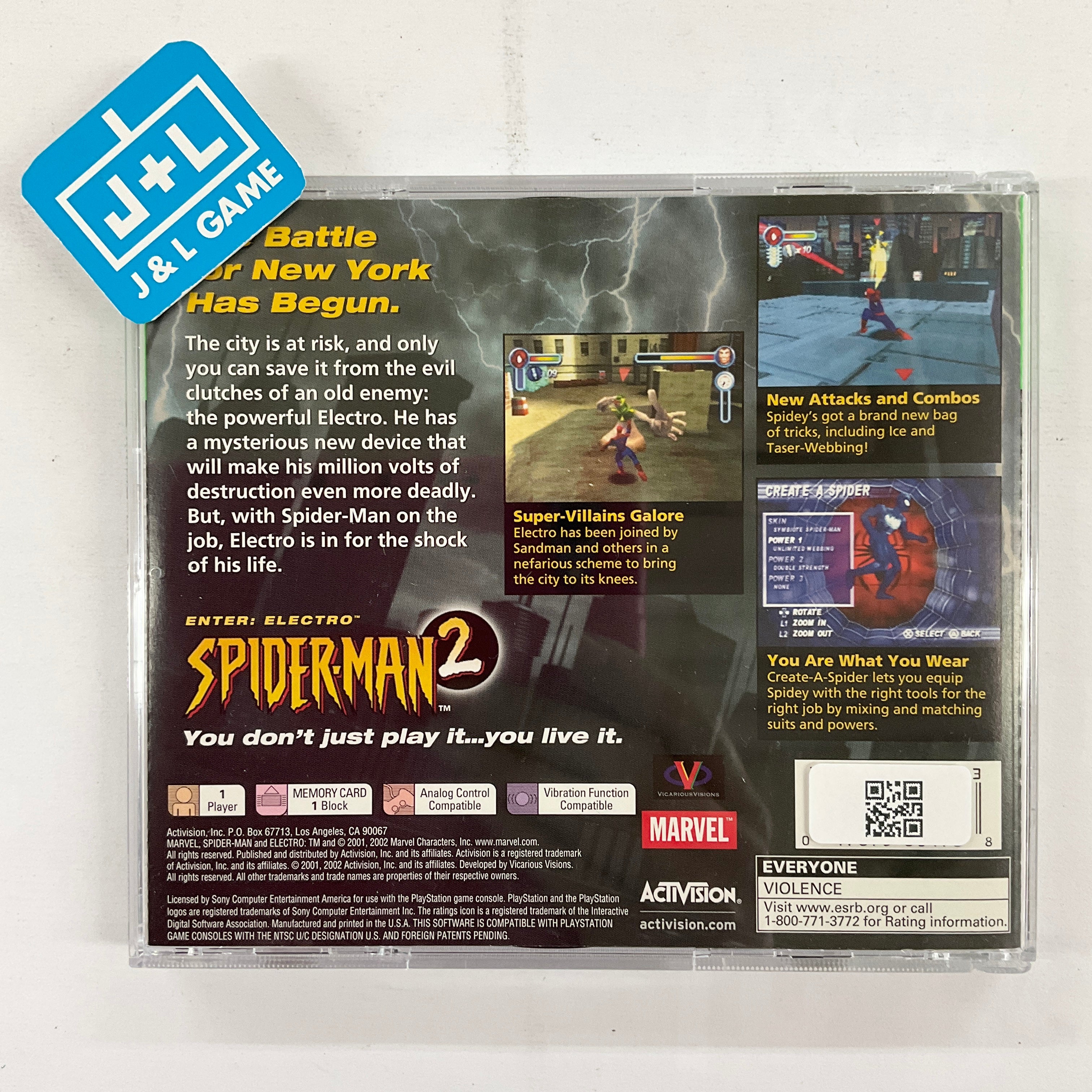 Spider-Man 2: Enter: Electro (Greatest Hits) - (PS1) PlayStation 1 [Pre-Owned] Video Games Activision   
