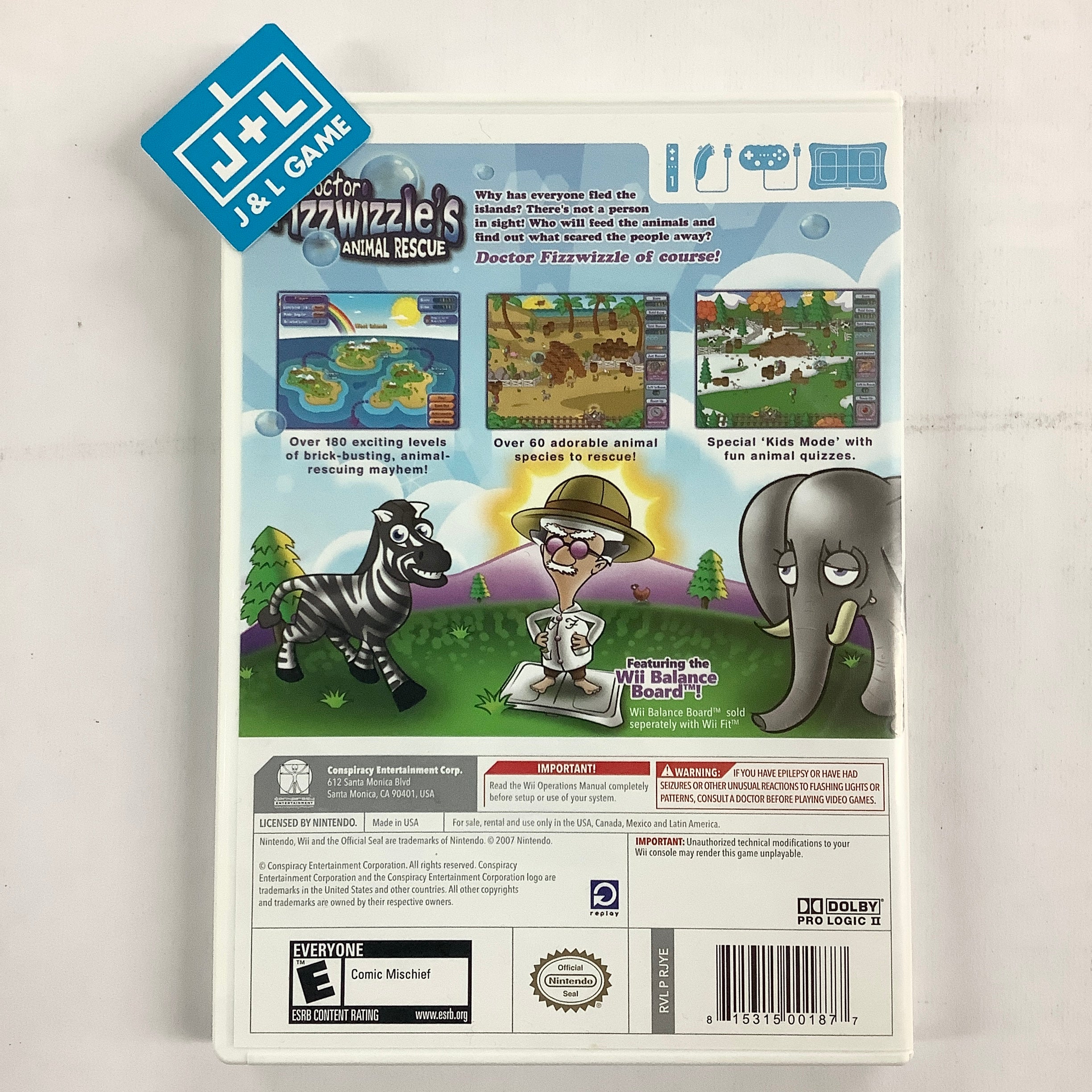 Doctor Fizzwizzle's Animal Rescue - Nintendo Wii [Pre-Owned] Video Games Conspiracy Entertainment   