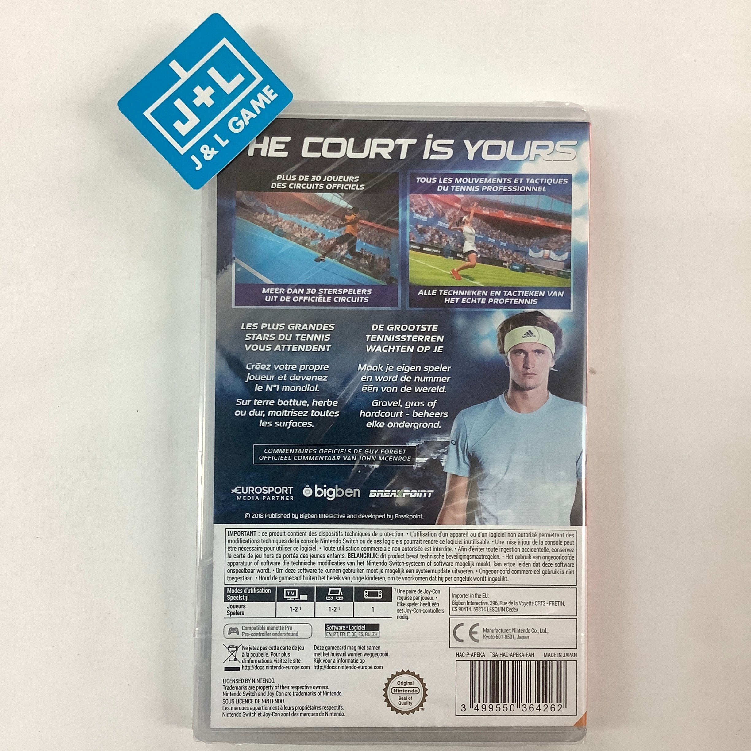 Tennis World Tour - (NSW) Nintendo Switch (European Import) Video Games Bigben Interactive   