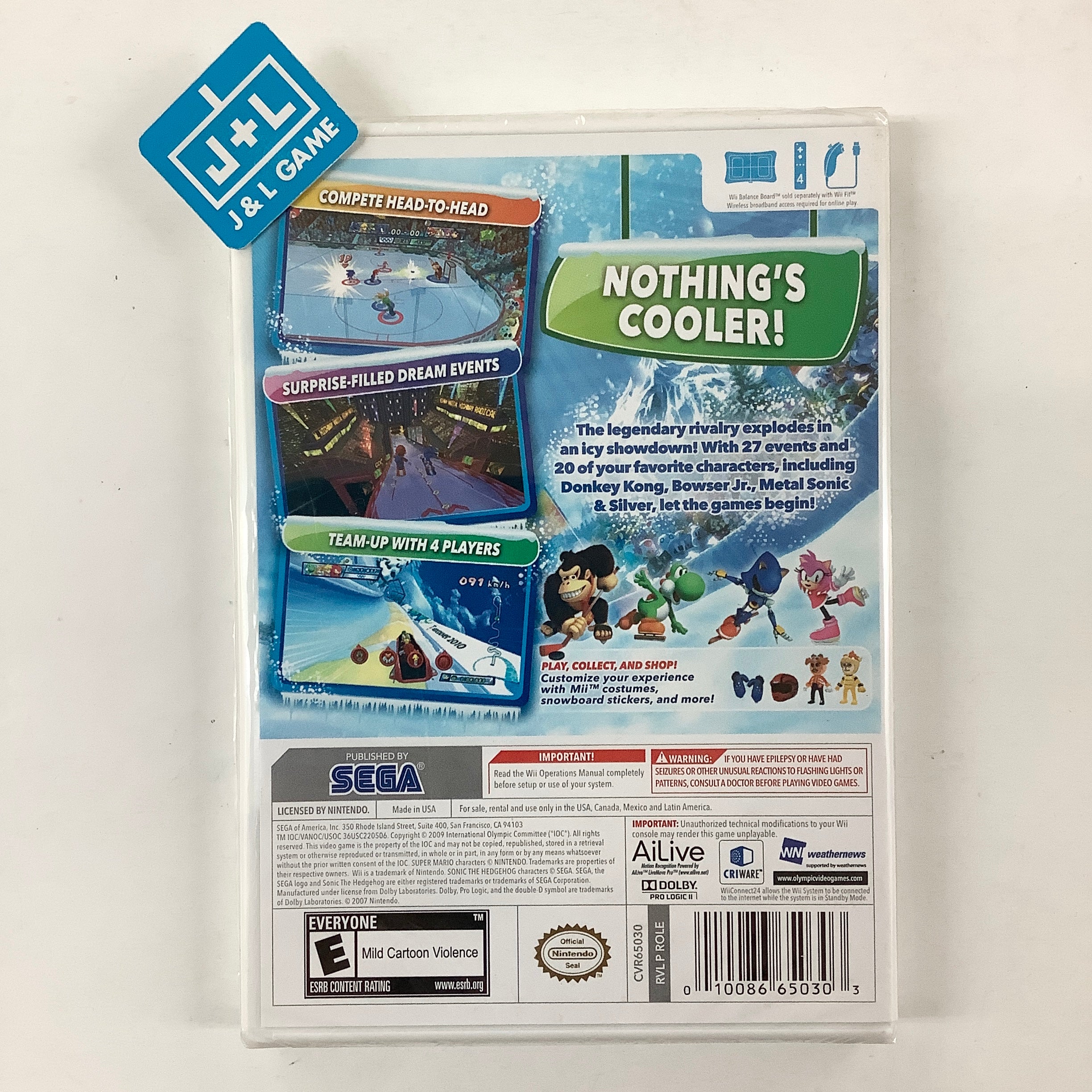 Mario & Sonic at the Olympic Winter Games - Nintendo Wii Video Games Sega   