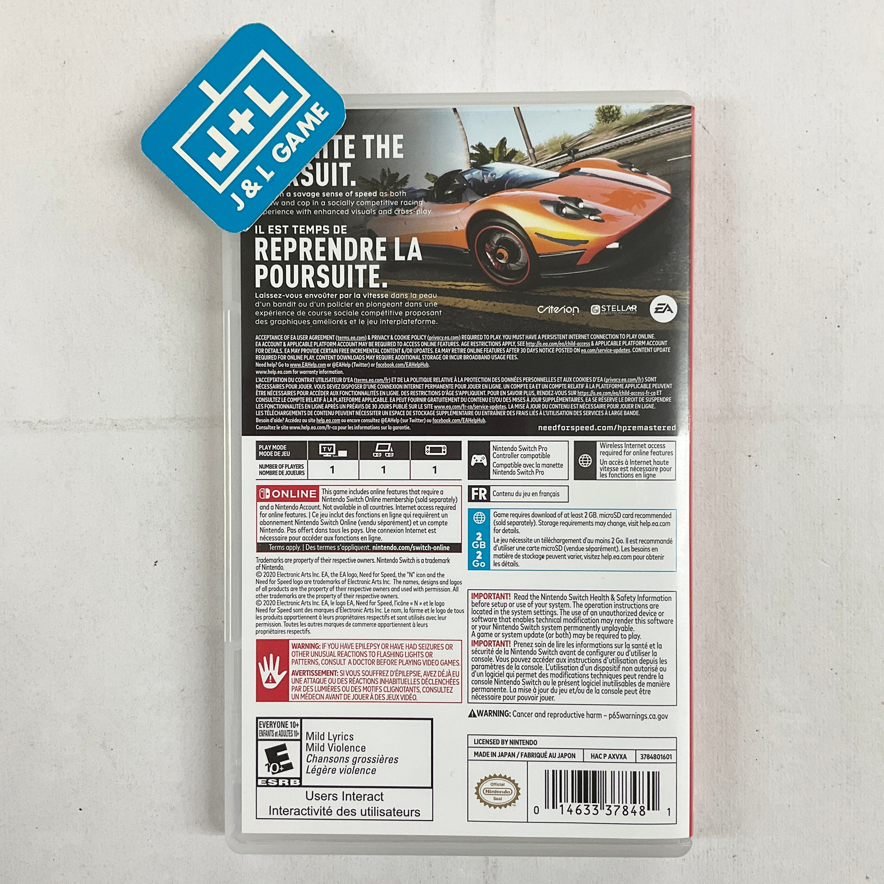 Need for Speed Hot Pursuit Remastered - (NSW) Nintendo Switch [Pre-Owned] Video Games Electronic Arts   