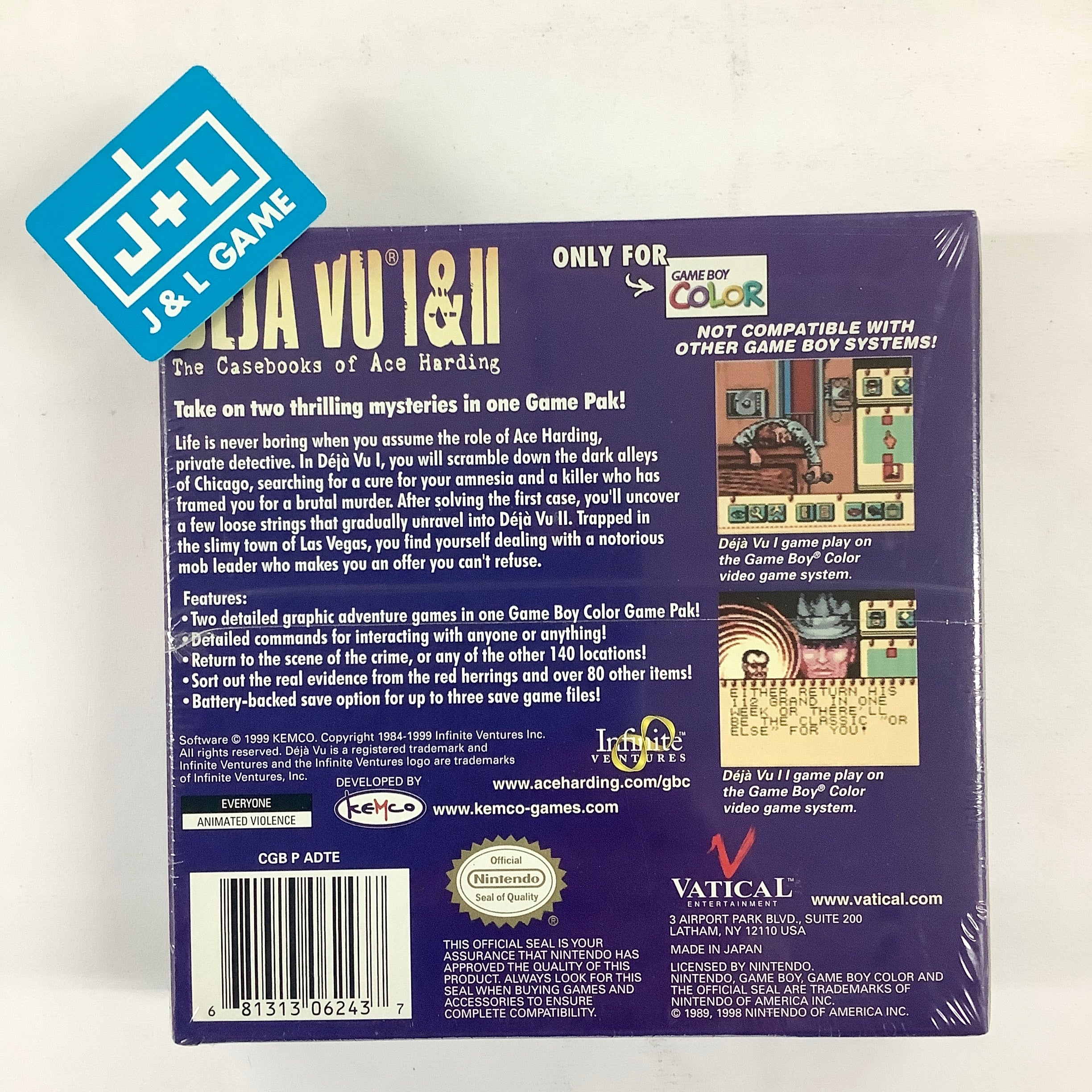 Deja Vu I & II: The Casebooks of Ace Harding - (GBC) Game Boy Color Video Games Vatical Entertainment   