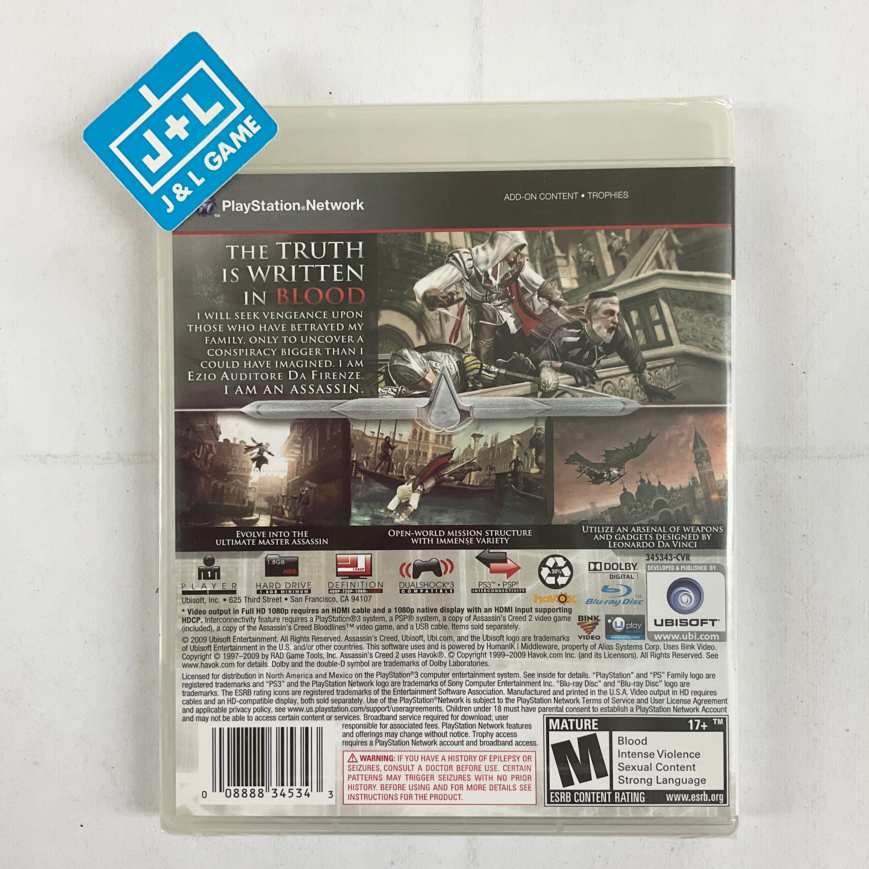 Assassin's Creed II - (PS3) PlayStation 3 Video Games Ubisoft   