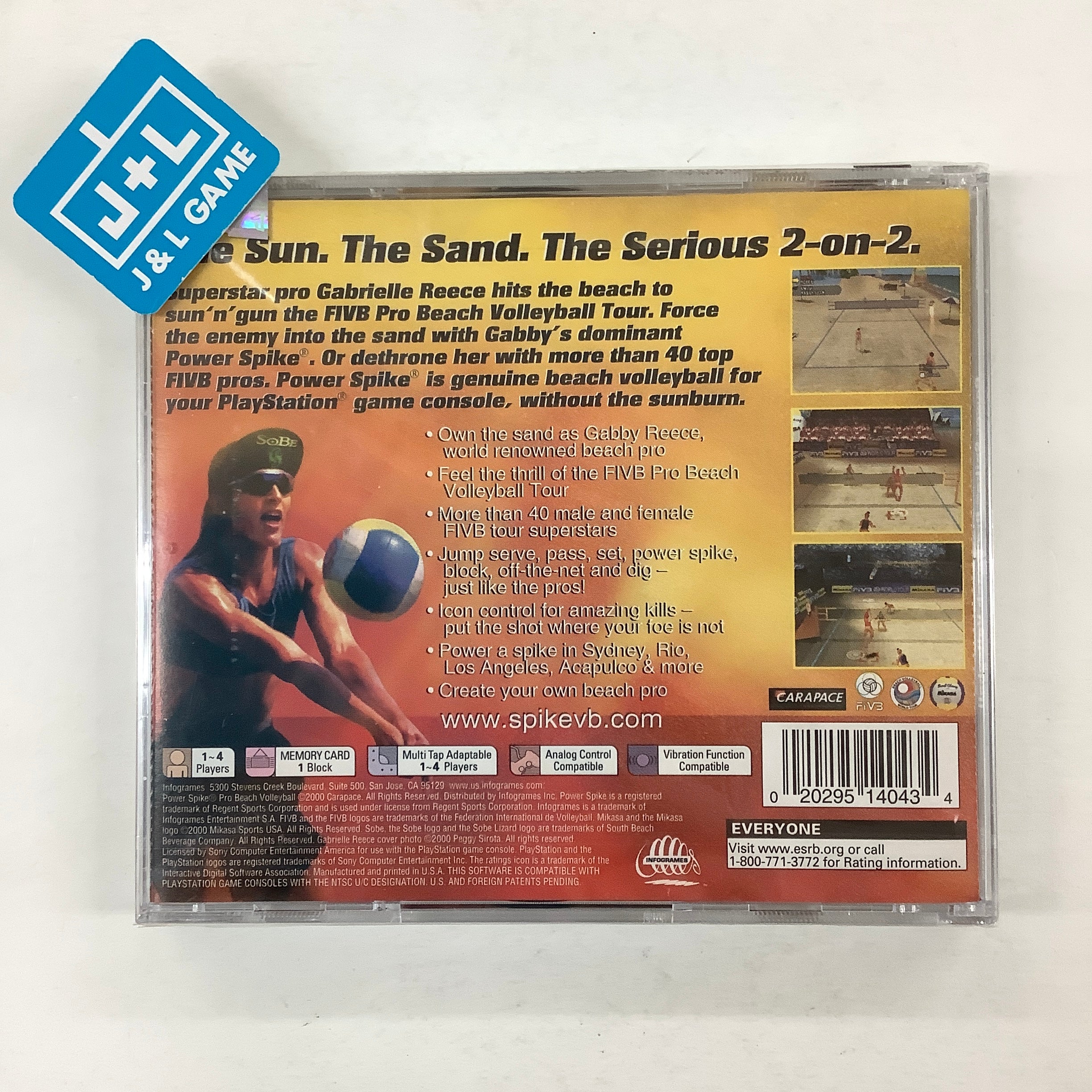 Power Spike Pro Beach Volleyball - (PS1) PlayStation 1 Video Games Infogrames   