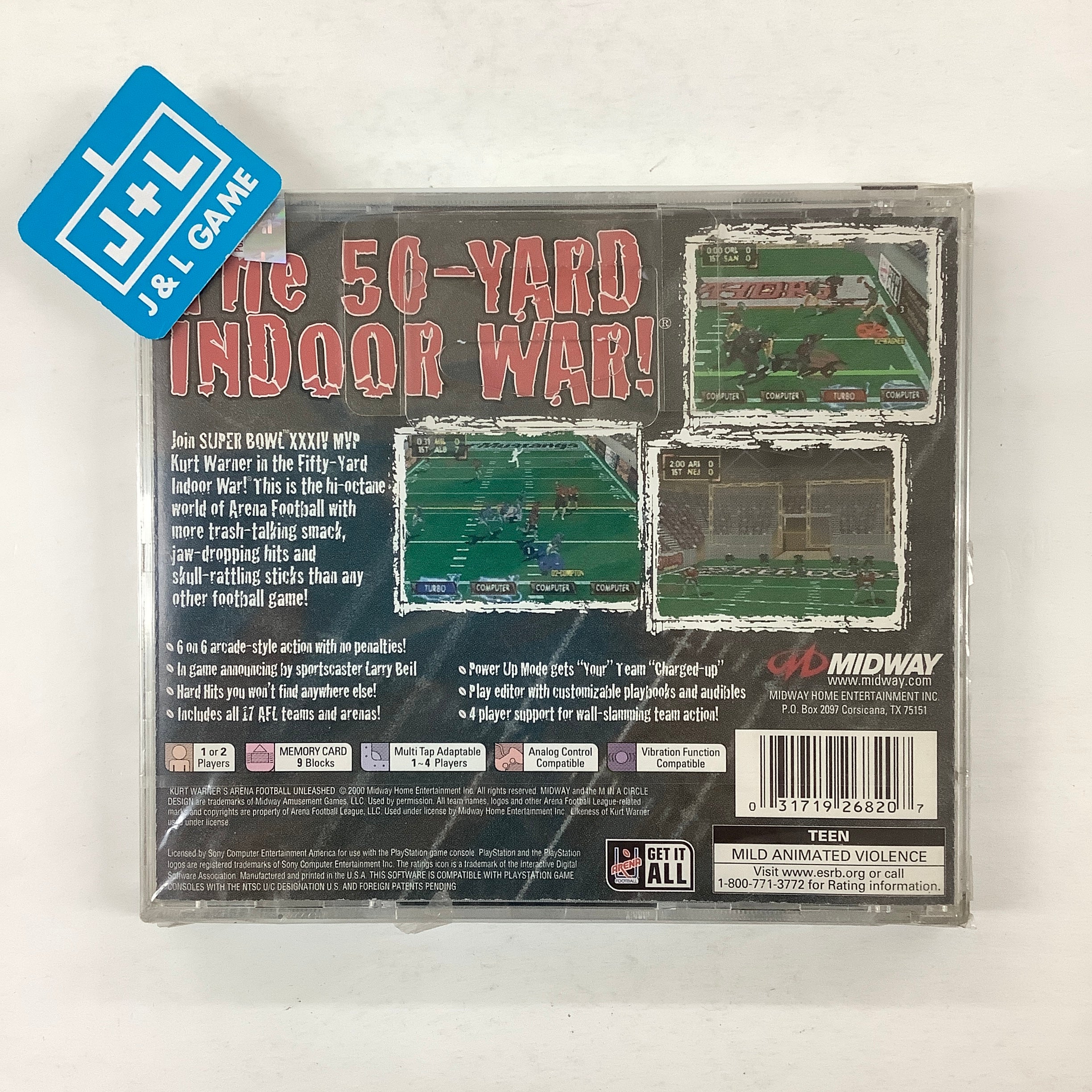 Kurt Warner's Arena Football Unleashed - (PS1) PlayStation 1 Video Games Midway   