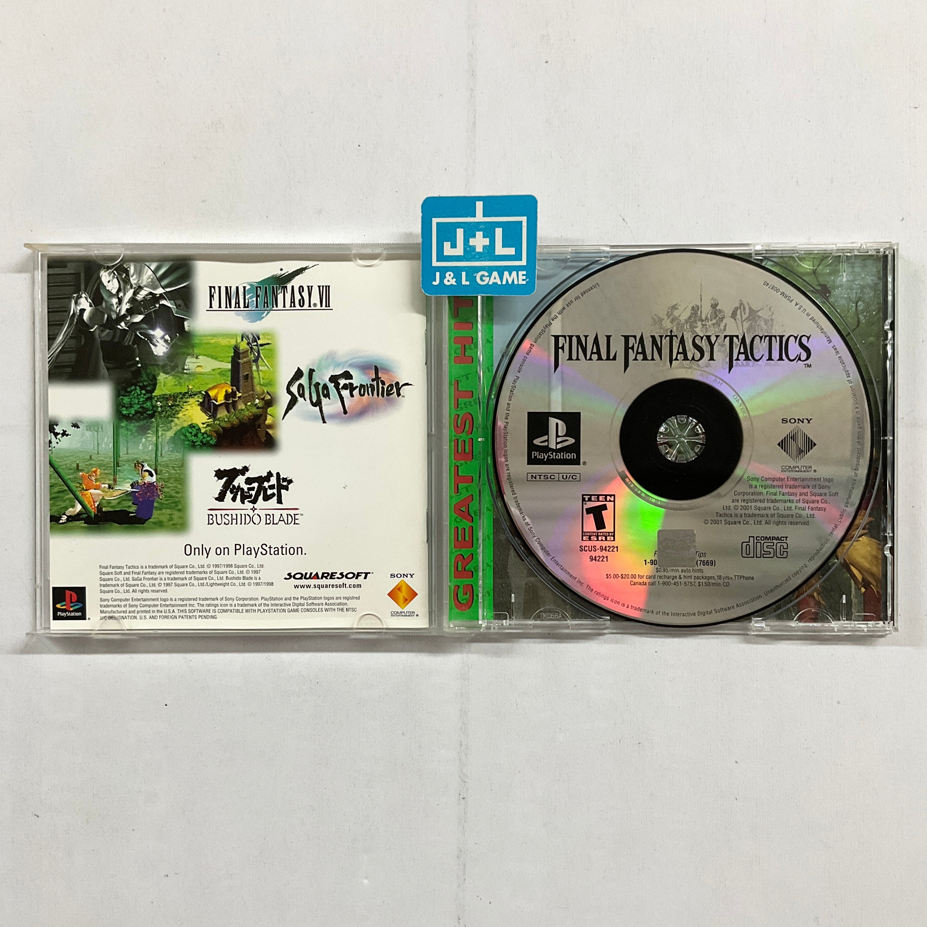 Final Fantasy Tactics (Greatest Hits) - (PS1) PlayStation 1 [Pre-Owned] Video Games SCEA   