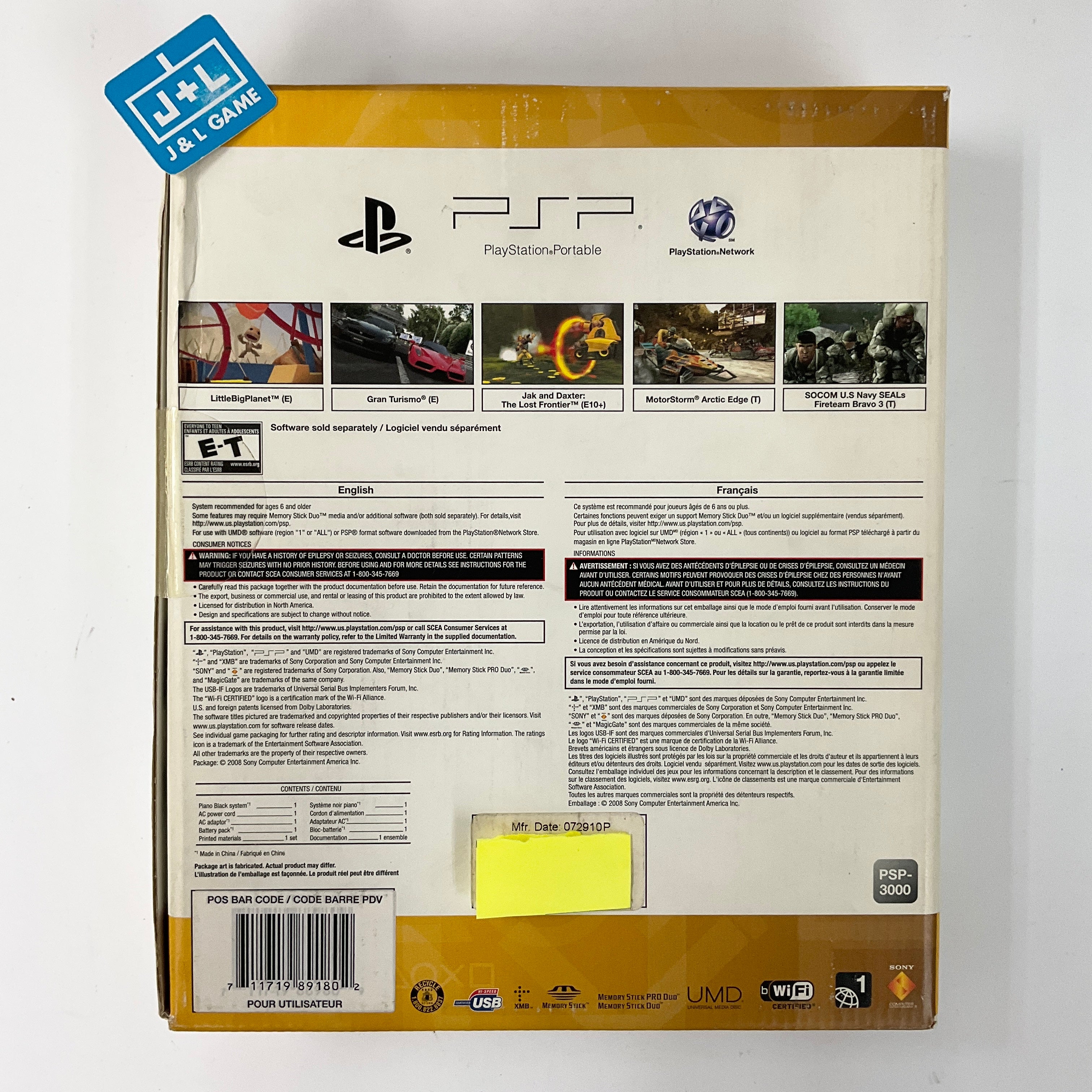 Sony PlayStation Portable 3000 Console (Madden NFL 11 Entertainment Pack - Piano Black) - (PSP) Sony PSP Video Games Sony   