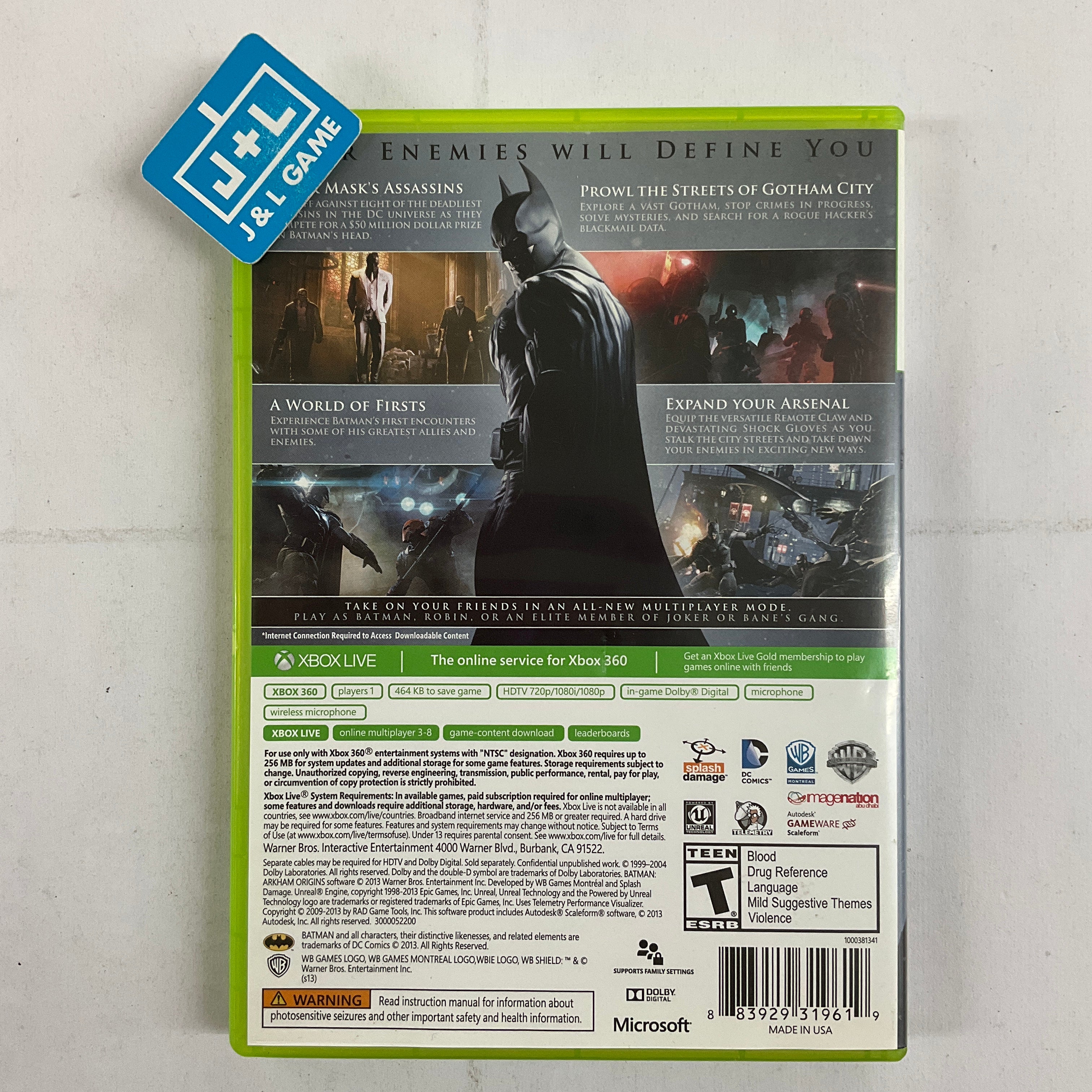 Batman: Arkham Origins - Xbox 360 [Pre-Owned] Video Games WB Games   