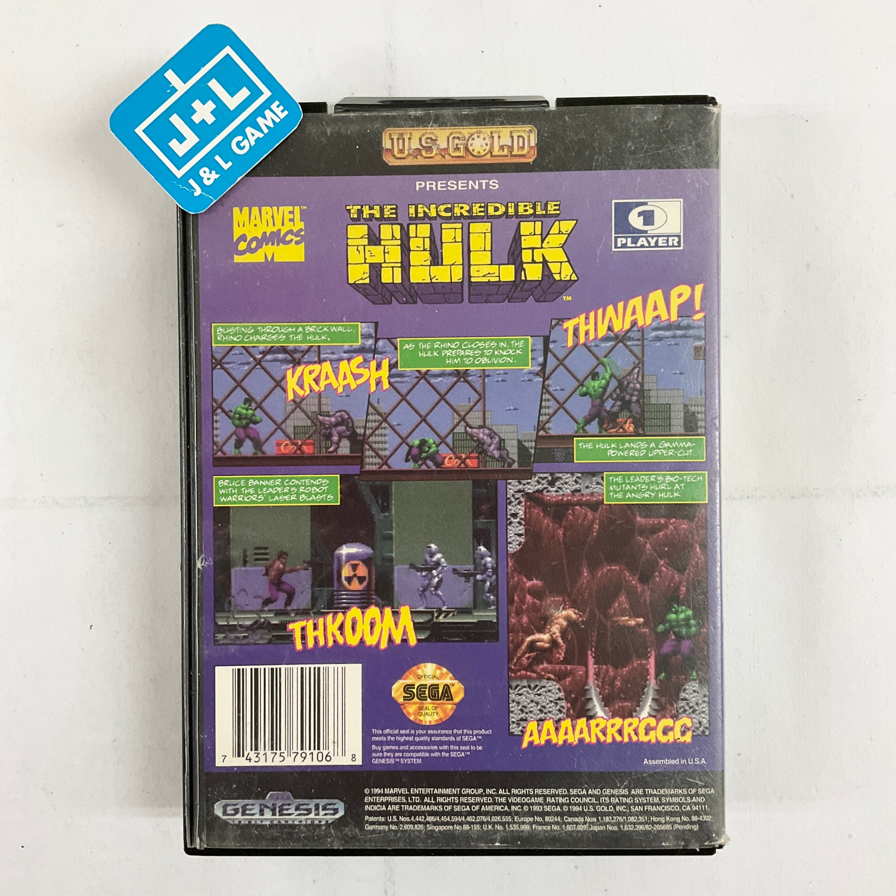 The Incredible Hulk - (SG) SEGA Genesis [Pre-Owned] Video Games U.S. Gold   