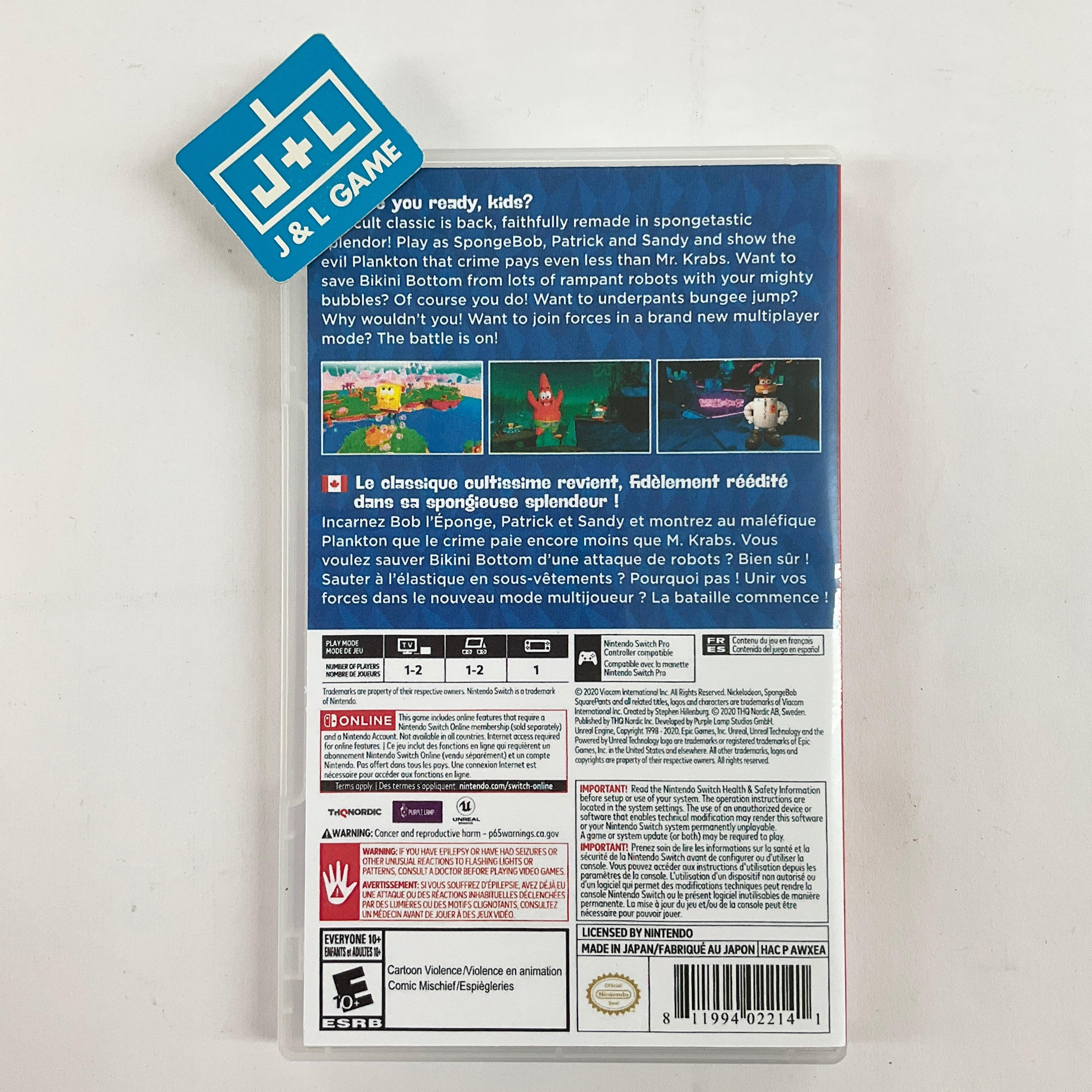 Spongebob Squarepants: Battle for Bikini Bottom - Rehydrated - (NSW) Nintendo Switch [Pre-Owned] Video Games THQ Nordic   