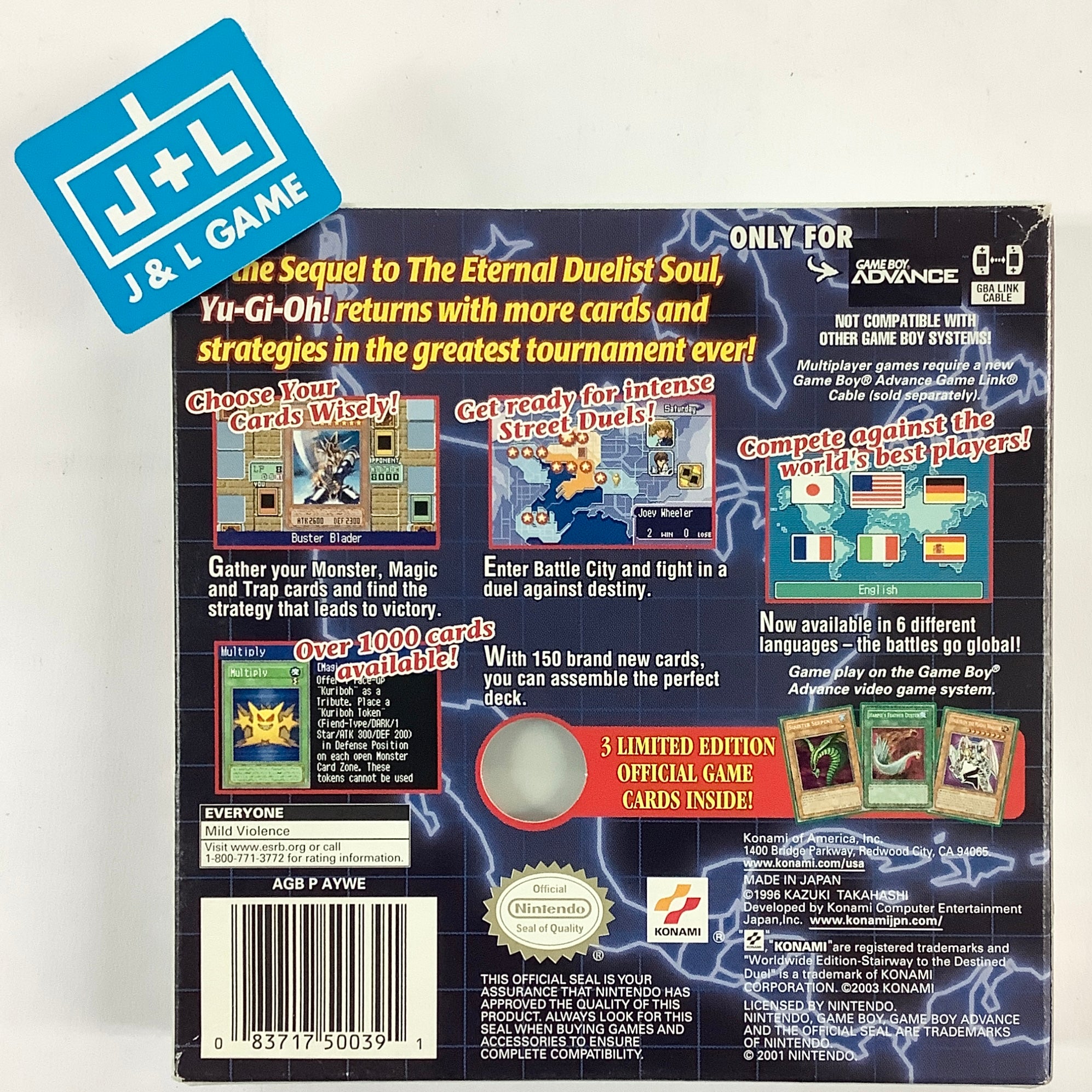 Yu-Gi-Oh World Wide Edition Game Boy Advance Yu-Gi-Oh World Wide Edition Game Boy Advance